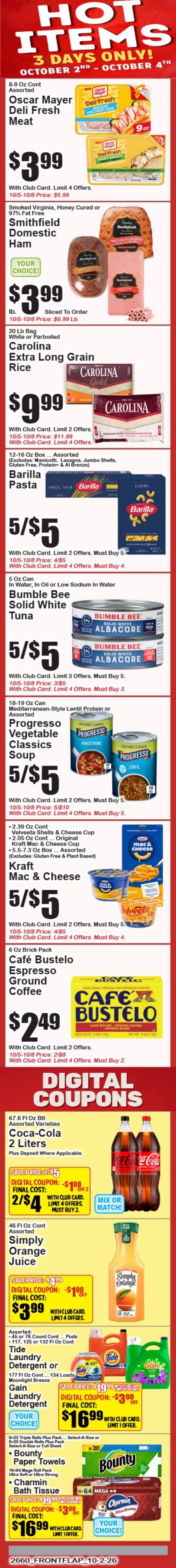Food World Supermarket Weekly Ad October 2 - 8, 2026