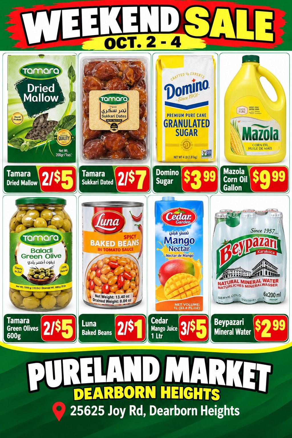 Pureland Supermarket (25625 Joy Road, Dearborn Heights, MI) Weekly Ad October 1 - 2, 2026