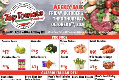 Top Tomato Amboy Weekly Ad October 2 - 8, 2026