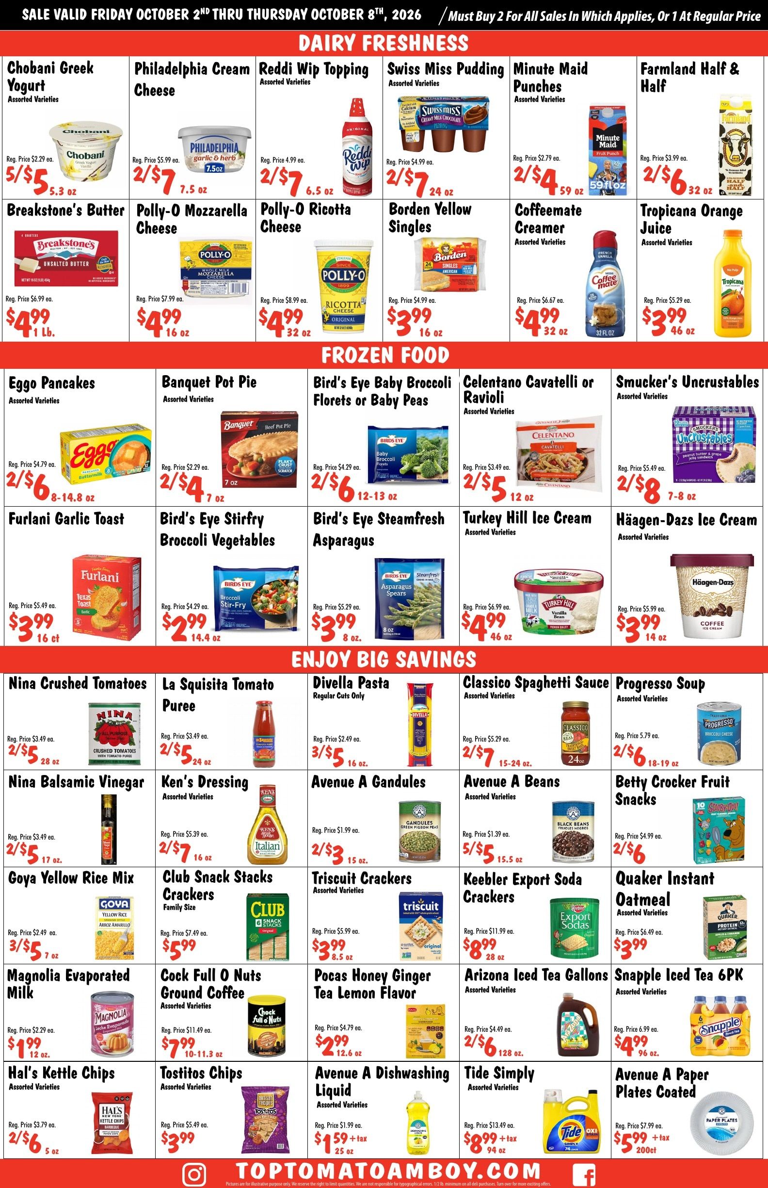 Top Tomato Amboy Weekly Ad October 2 - 8, 2026