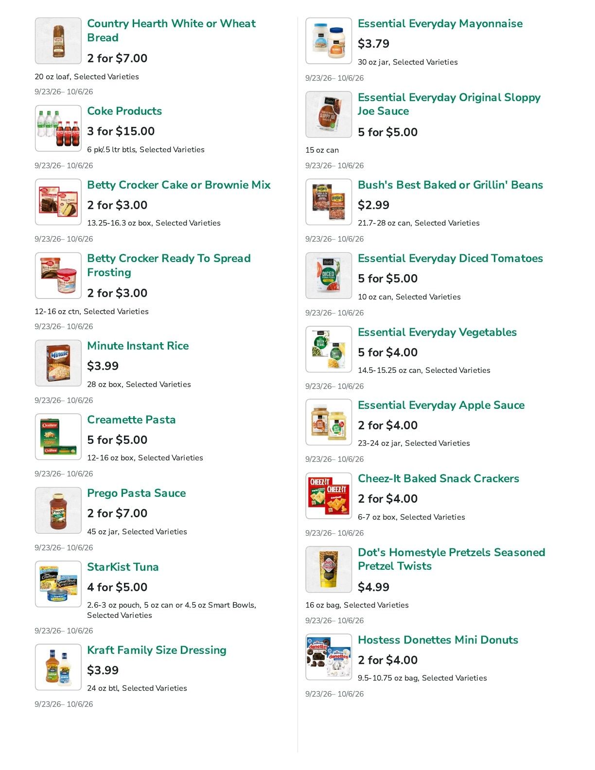 Denny's SuperValu Weekly Ad September 23 - October 6, 2026