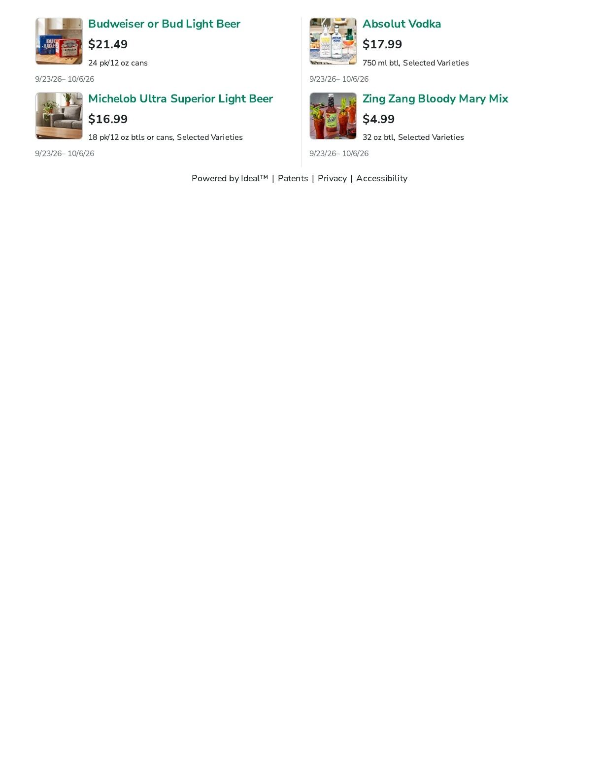 Denny's SuperValu Weekly Ad September 23 - October 6, 2026