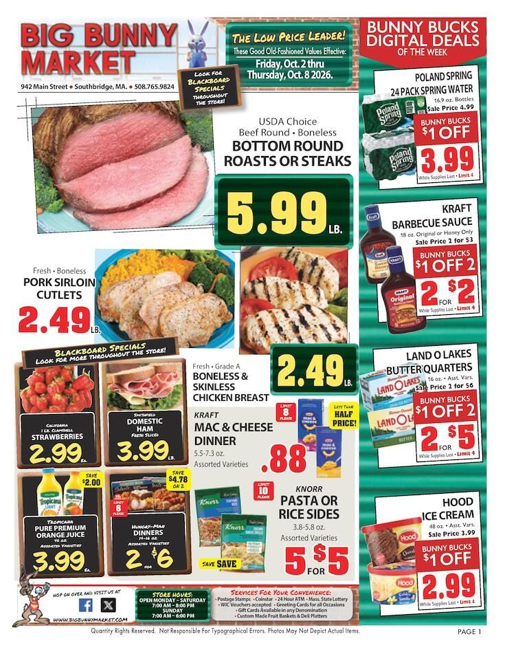 Big Bunny Market Weekly Ad October 2 - 8, 2026