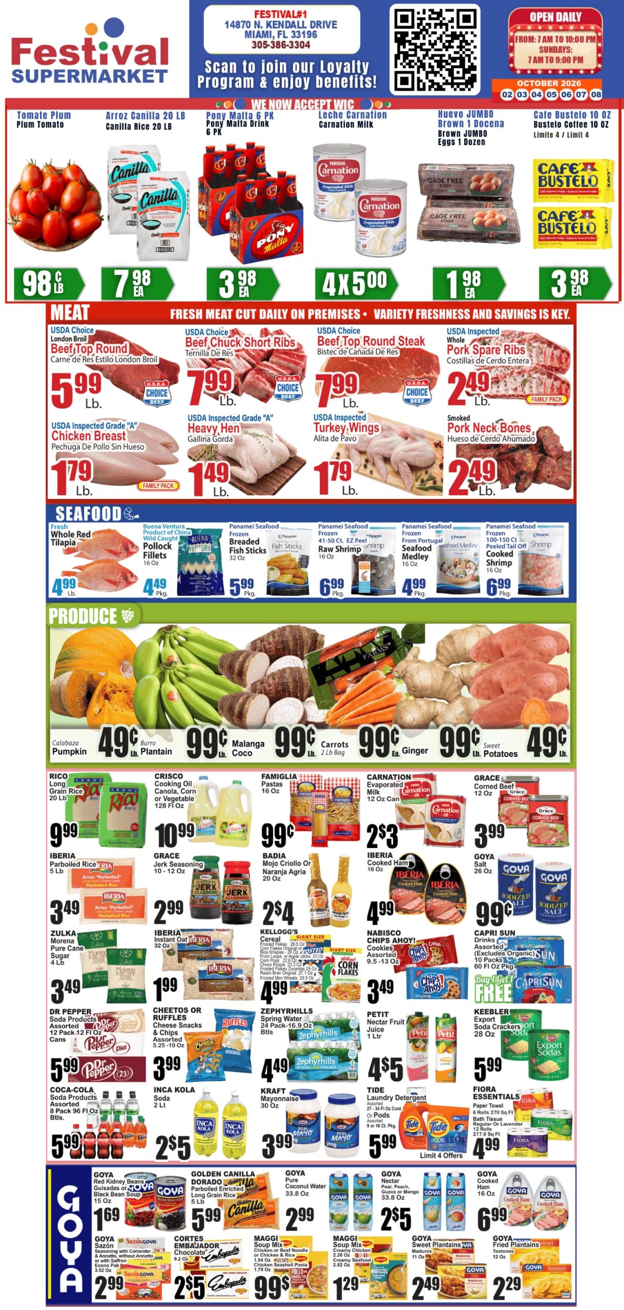 Festival Supermarket Weekly Ad October 2 - 8, 2026