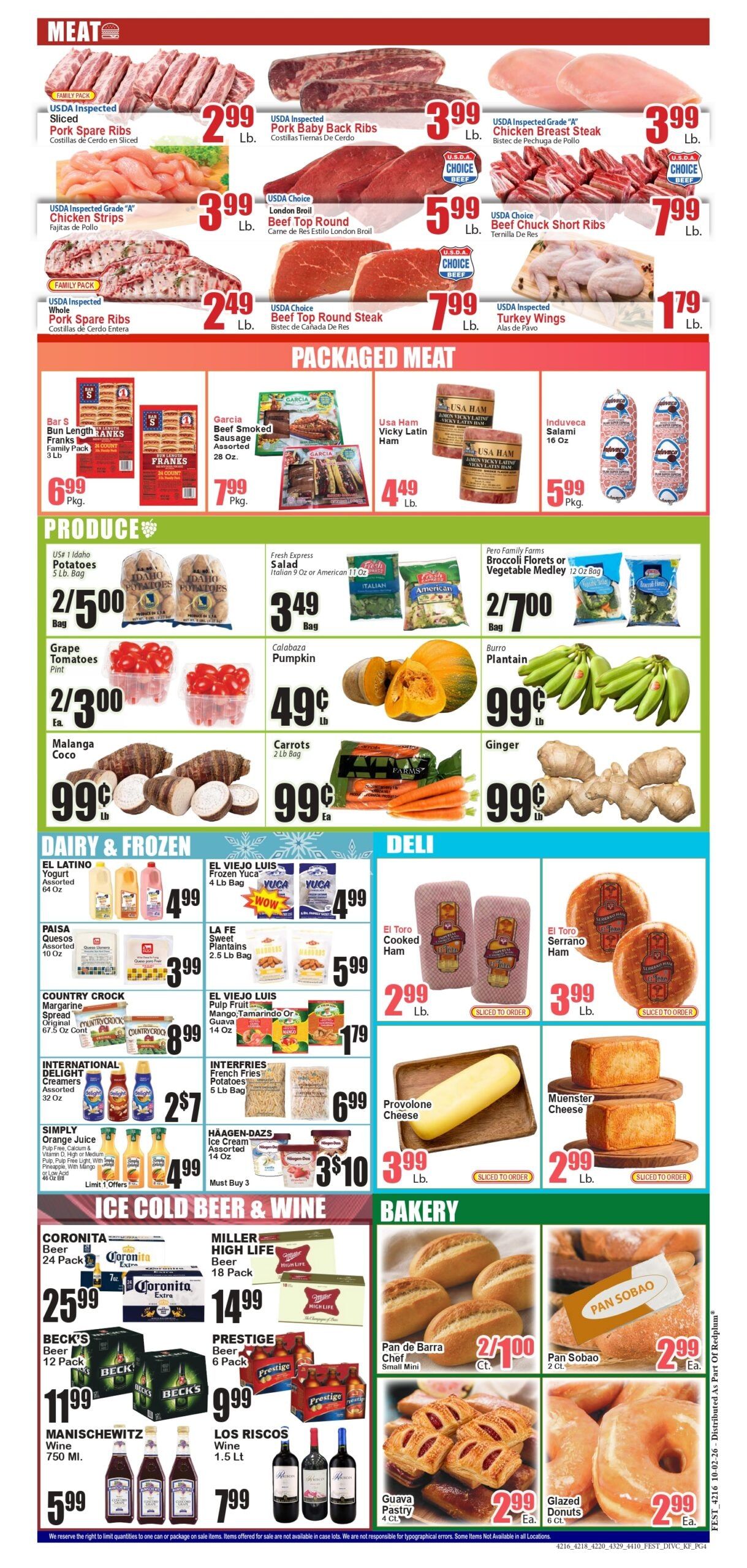Festival Supermarket Weekly Ad October 2 - 8, 2026
