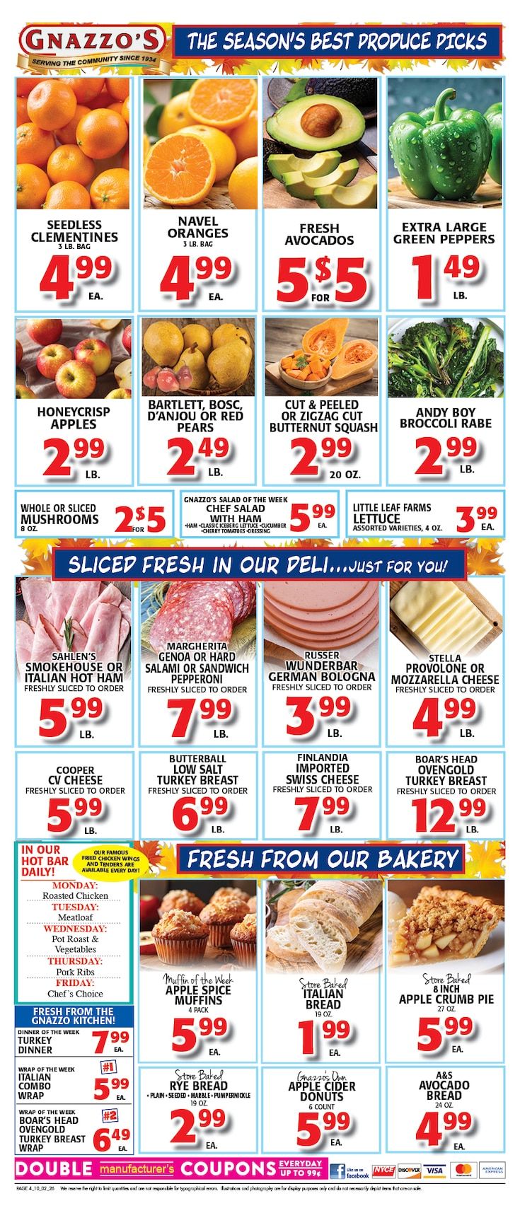 Gnazzo's Food Center Weekly Ad September 30 - October 6, 2026