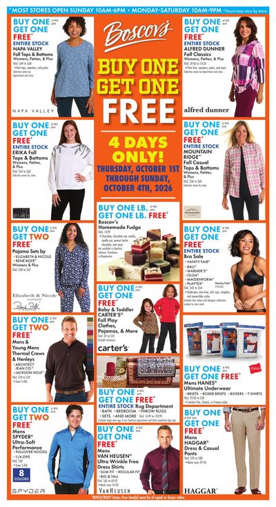 Boscov's (Branford Area, CT) Boscov’s Weekly Weekly Ad October 1 - 7, 2026
