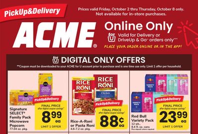 Acme Markets (Alpine Area, NJ) Bonus Online Savings Weekly Ad October 2 - 8, 2026