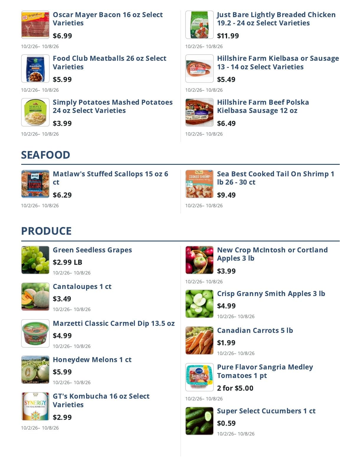 Main Street Grocery Weekly Ad October 2 - 8, 2026