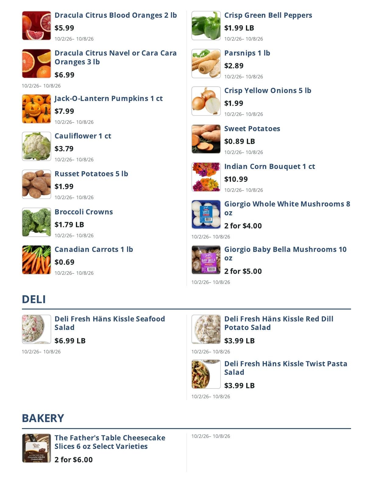 Main Street Grocery Weekly Ad October 2 - 8, 2026