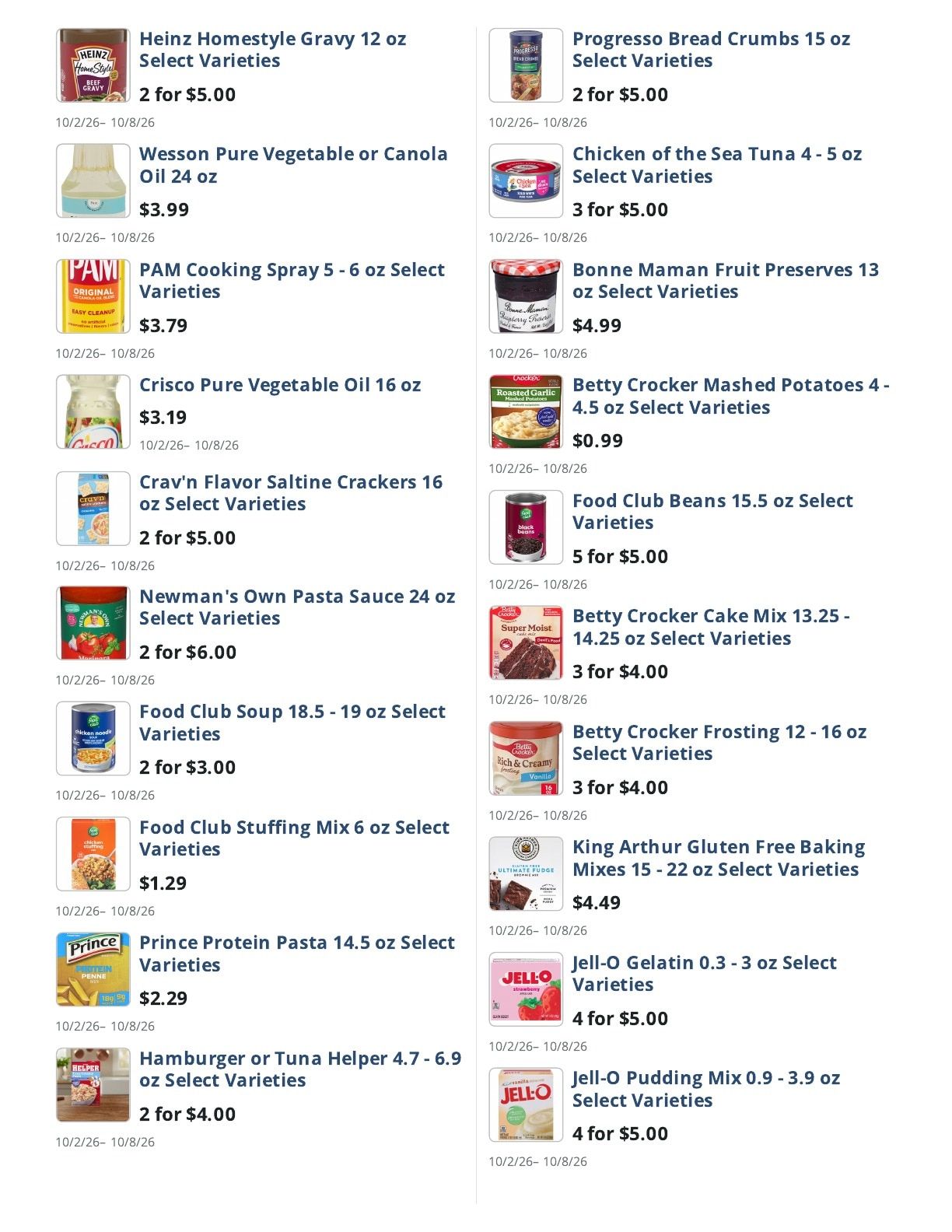 Main Street Grocery Weekly Ad October 2 - 8, 2026
