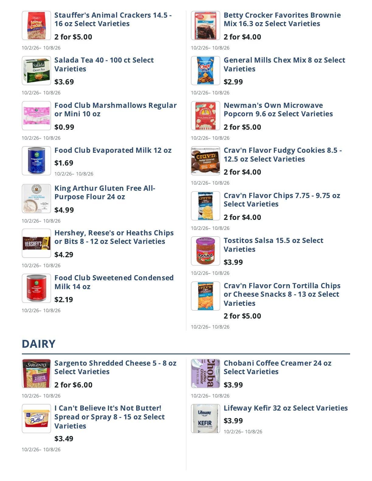 Main Street Grocery Weekly Ad October 2 - 8, 2026