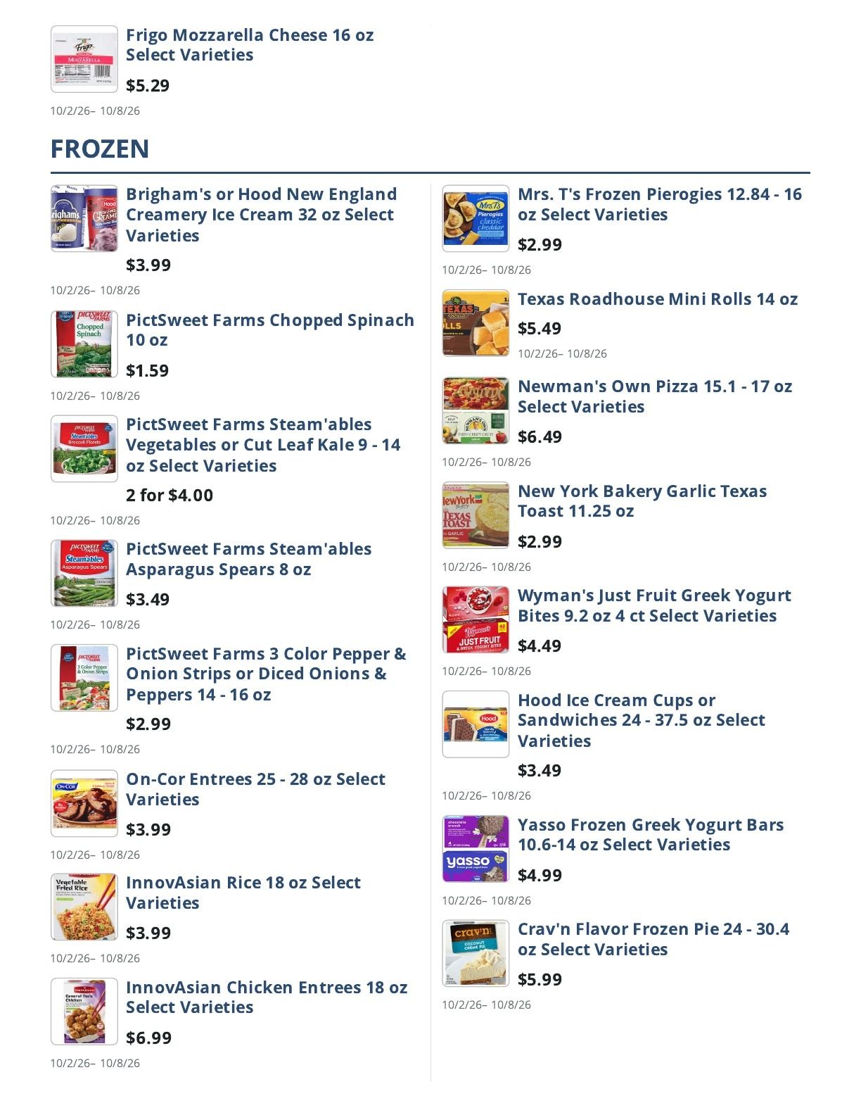 Main Street Grocery Weekly Ad October 2 - 8, 2026