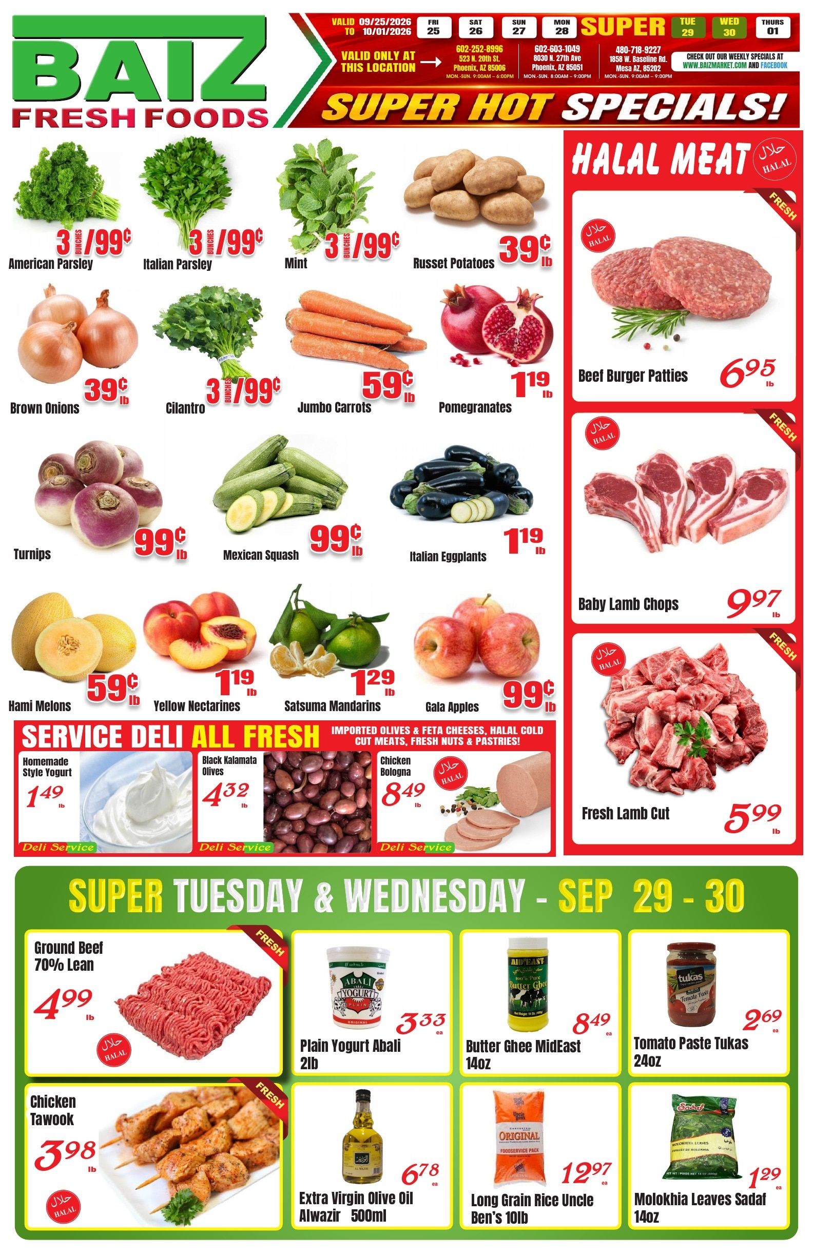 Baiz Market (523 North 20th Street, Phoenix, AZ) Weekly Ad September 25 - October 1, 2026