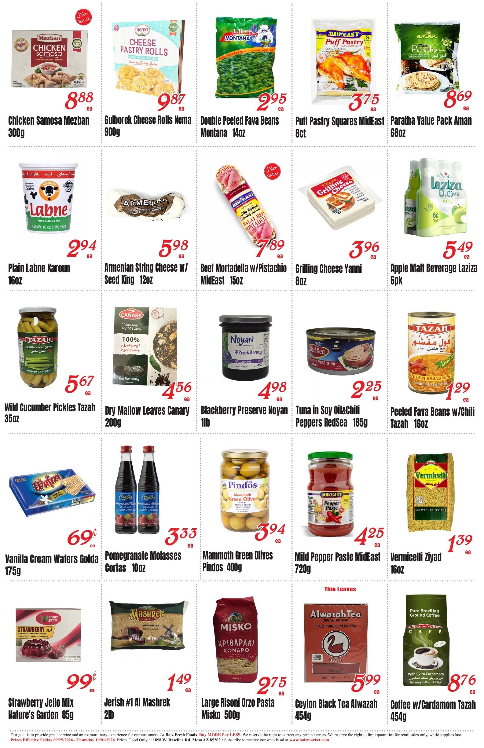 Baiz Market (Mesa, AZ) Weekly Ad September 25 - October 1, 2026