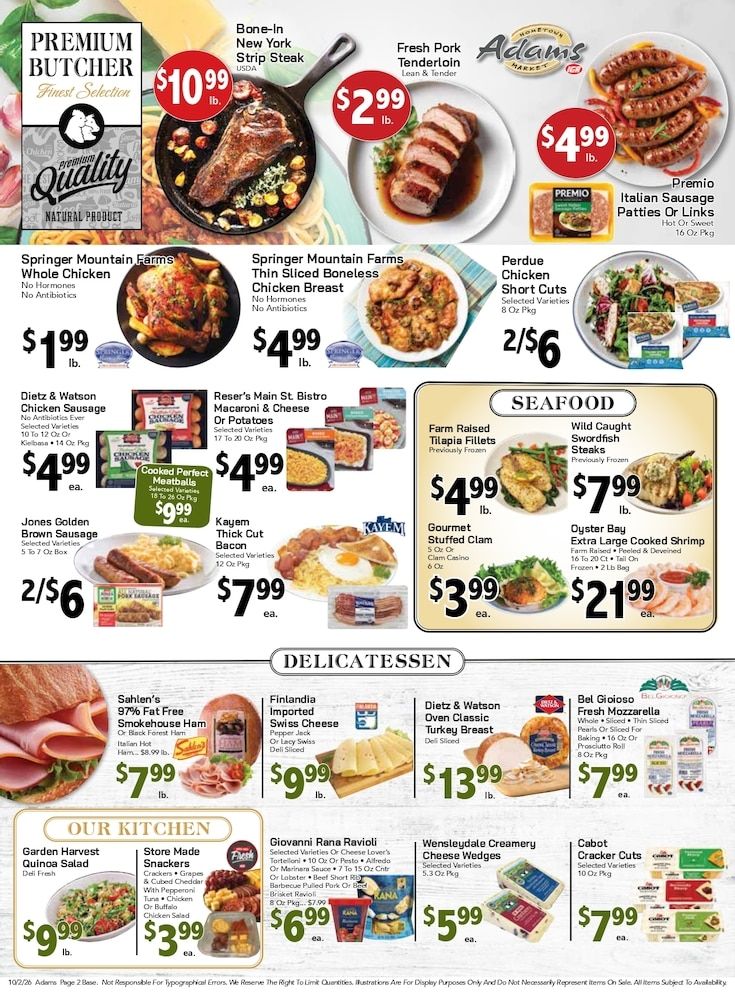 Adams Hometown Market (25 Providence Street, West Warwick, RI) Weekly Ad October 2 - 8, 2026