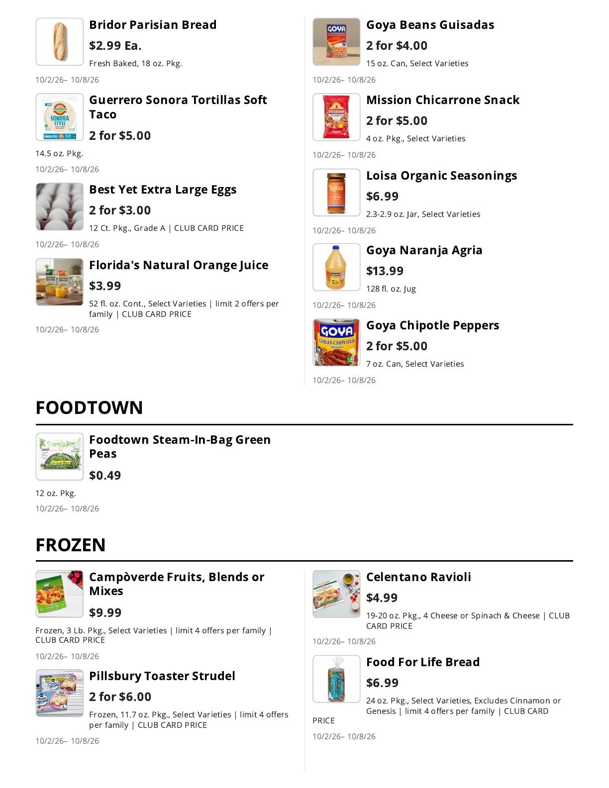 La Bella Marketplace (Staten Island, NY) Weekly Ad October 2 - 8, 2026