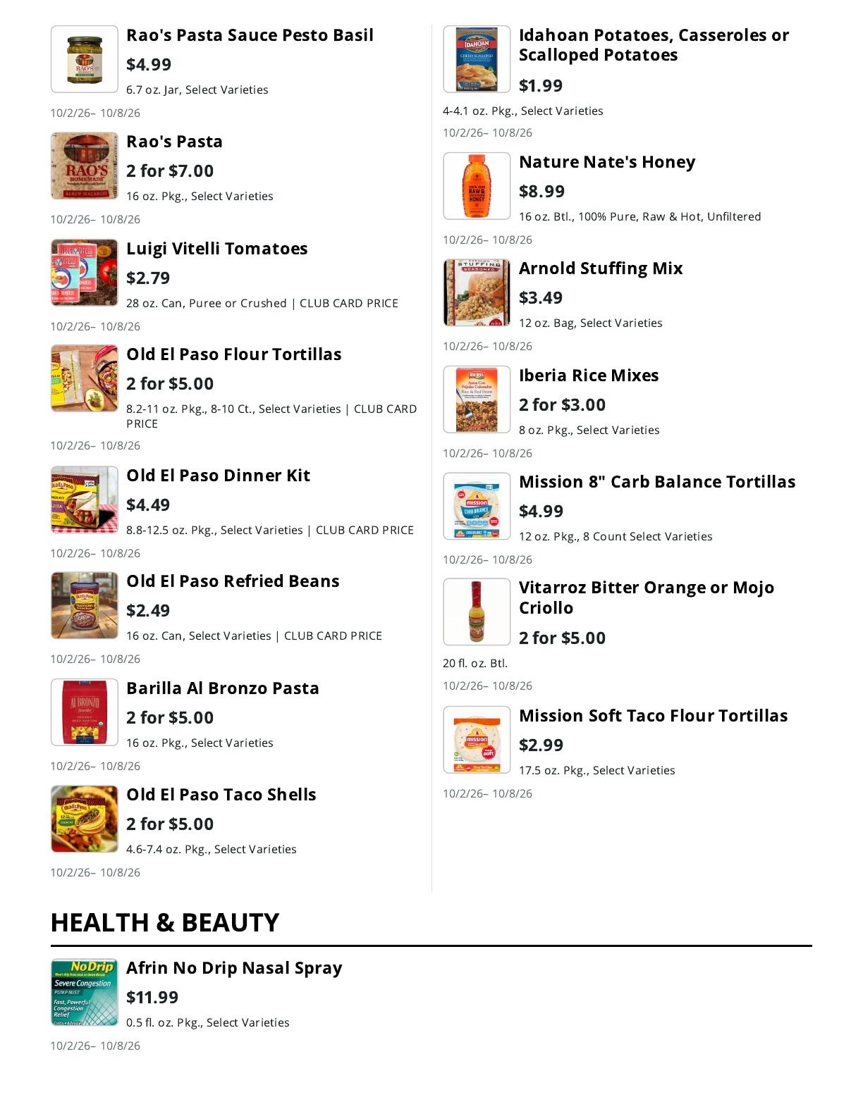 La Bella Marketplace (Staten Island, NY) Weekly Ad October 2 - 8, 2026