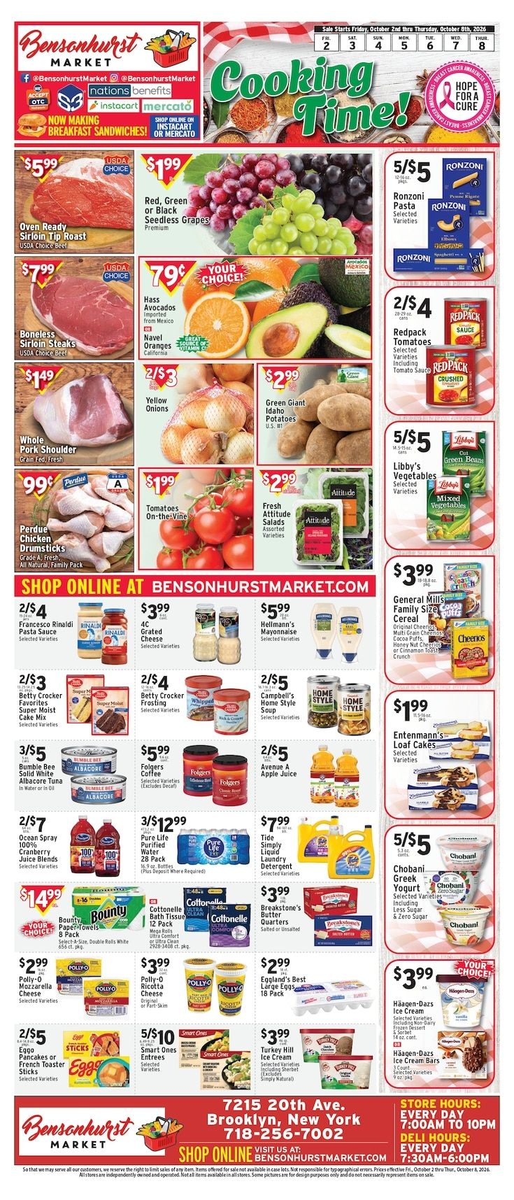 Bensonhurst Market Weekly Ad October 2 - 8, 2026