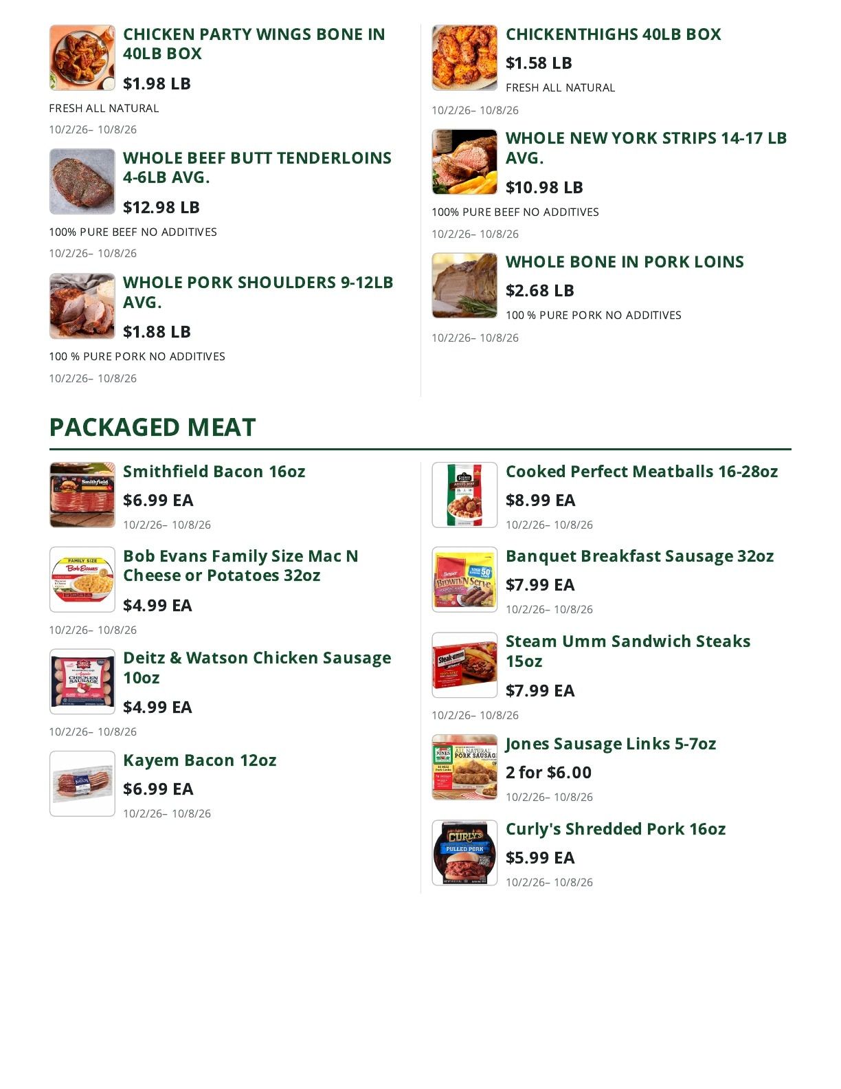 Bob's Butcher & Basket Weekly Ad October 2 - 8, 2026