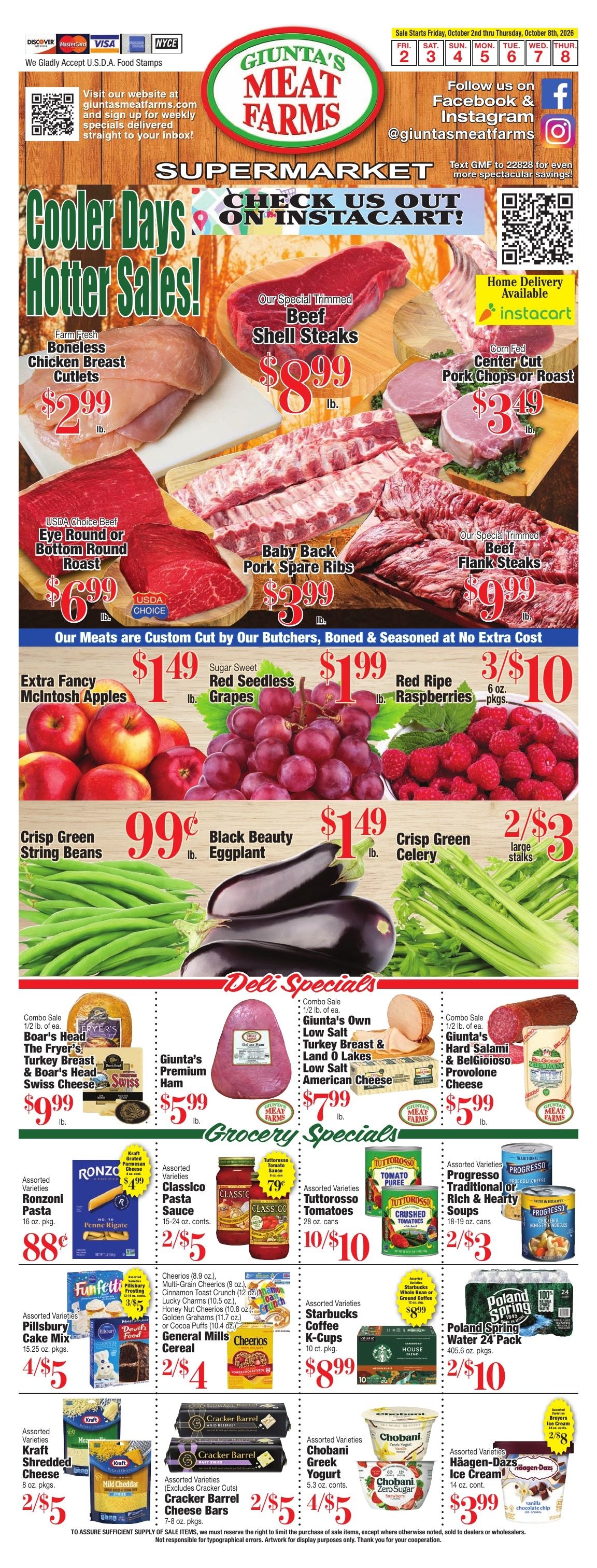 Giunta's Meat Farms Weekly Ad October 2 - 8, 2026