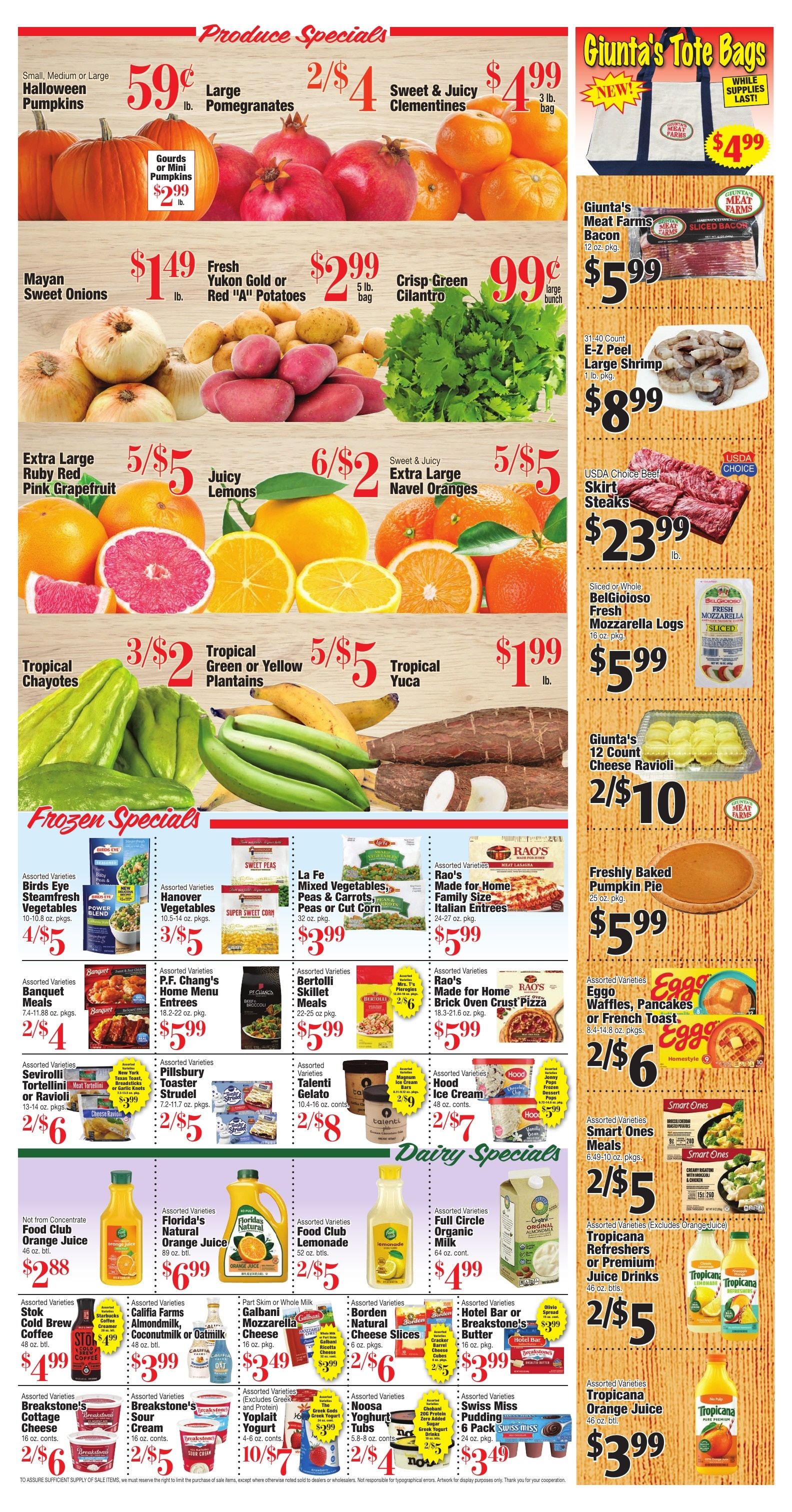 Giunta's Meat Farms Weekly Ad October 2 - 8, 2026