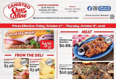 Canisteo Shurfine Weekly Ad October 2 - 8, 2026