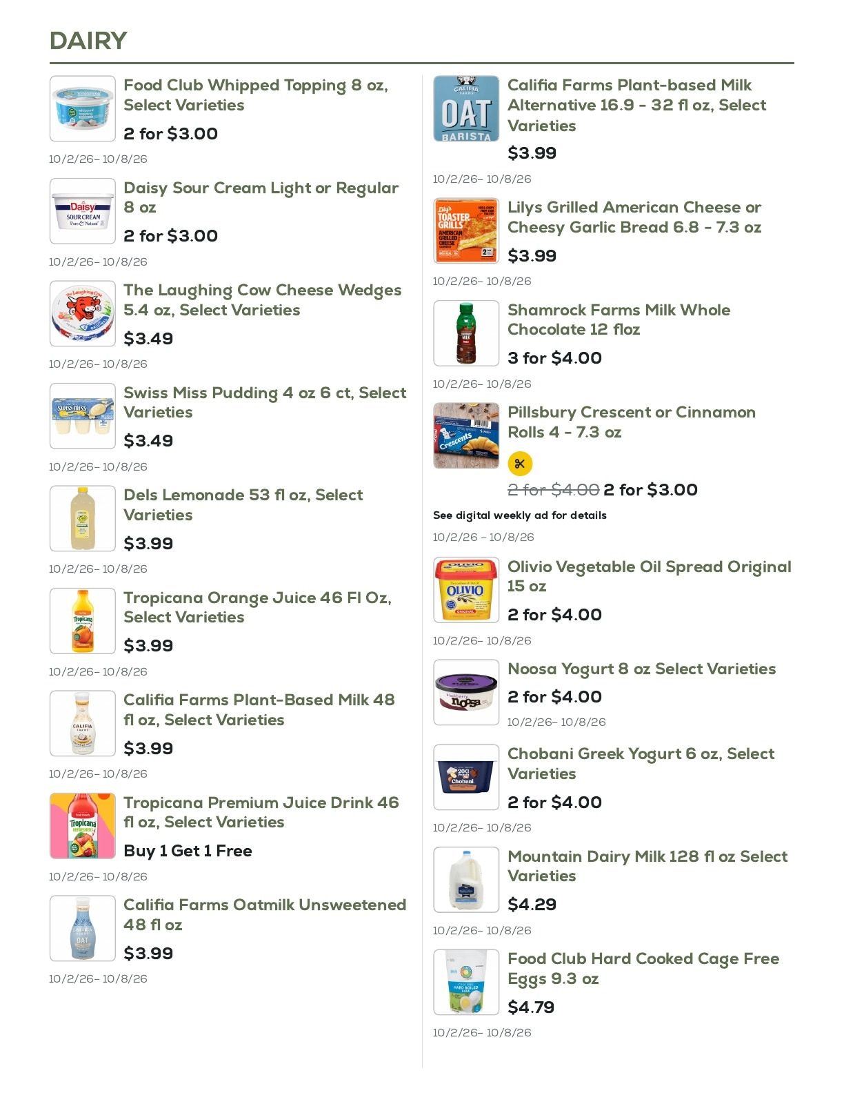 Geissler's Supermarket Weekly Ad October 2 - 8, 2026