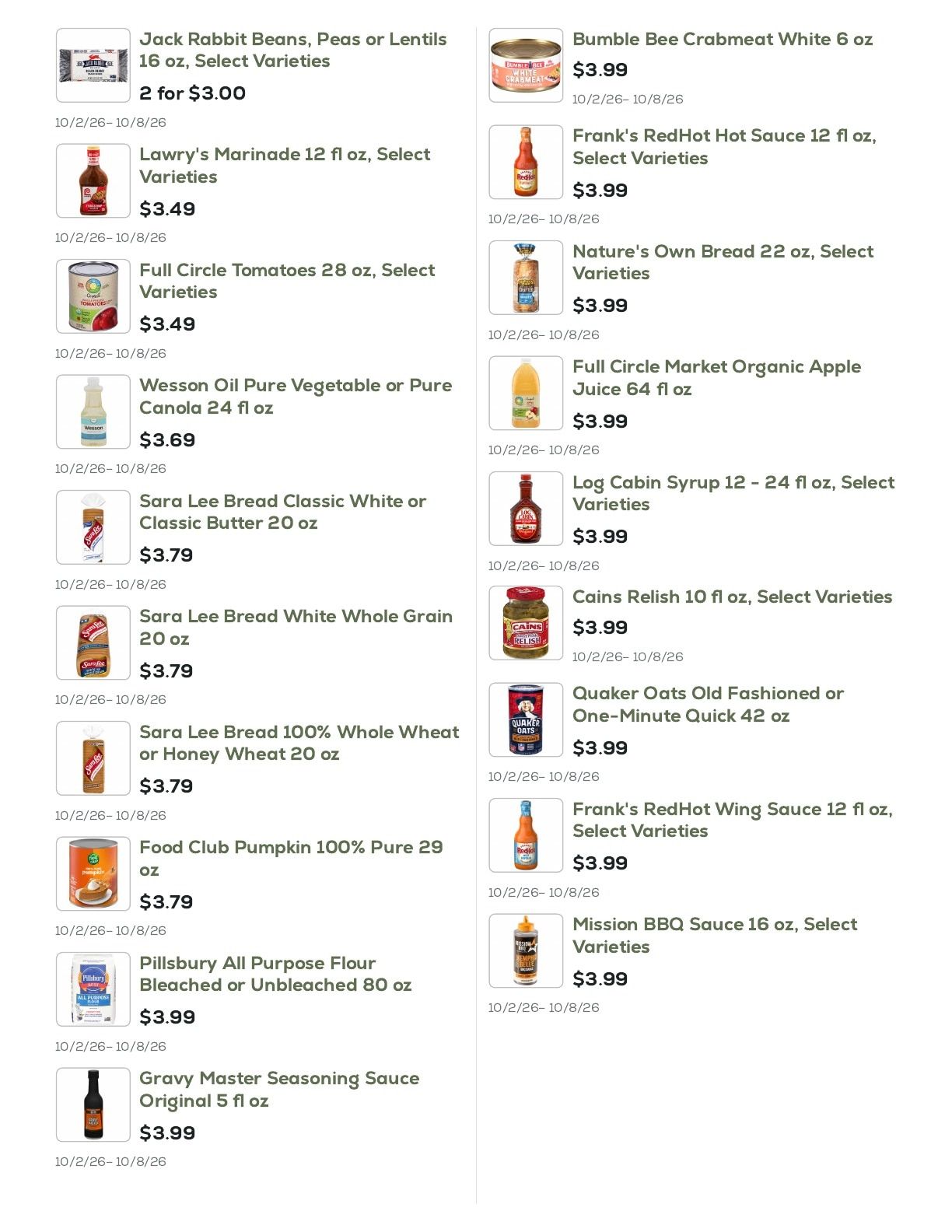 Geissler's Supermarket Weekly Ad October 2 - 8, 2026