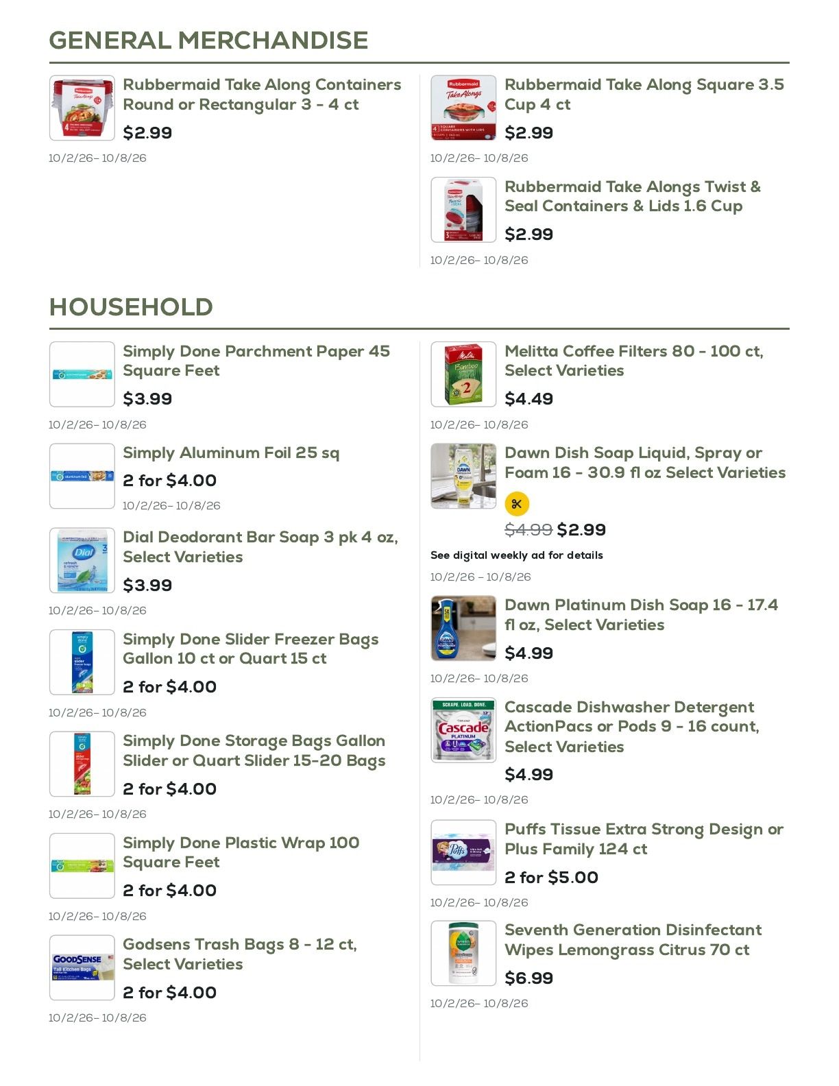 Geissler's Supermarket Weekly Ad October 2 - 8, 2026