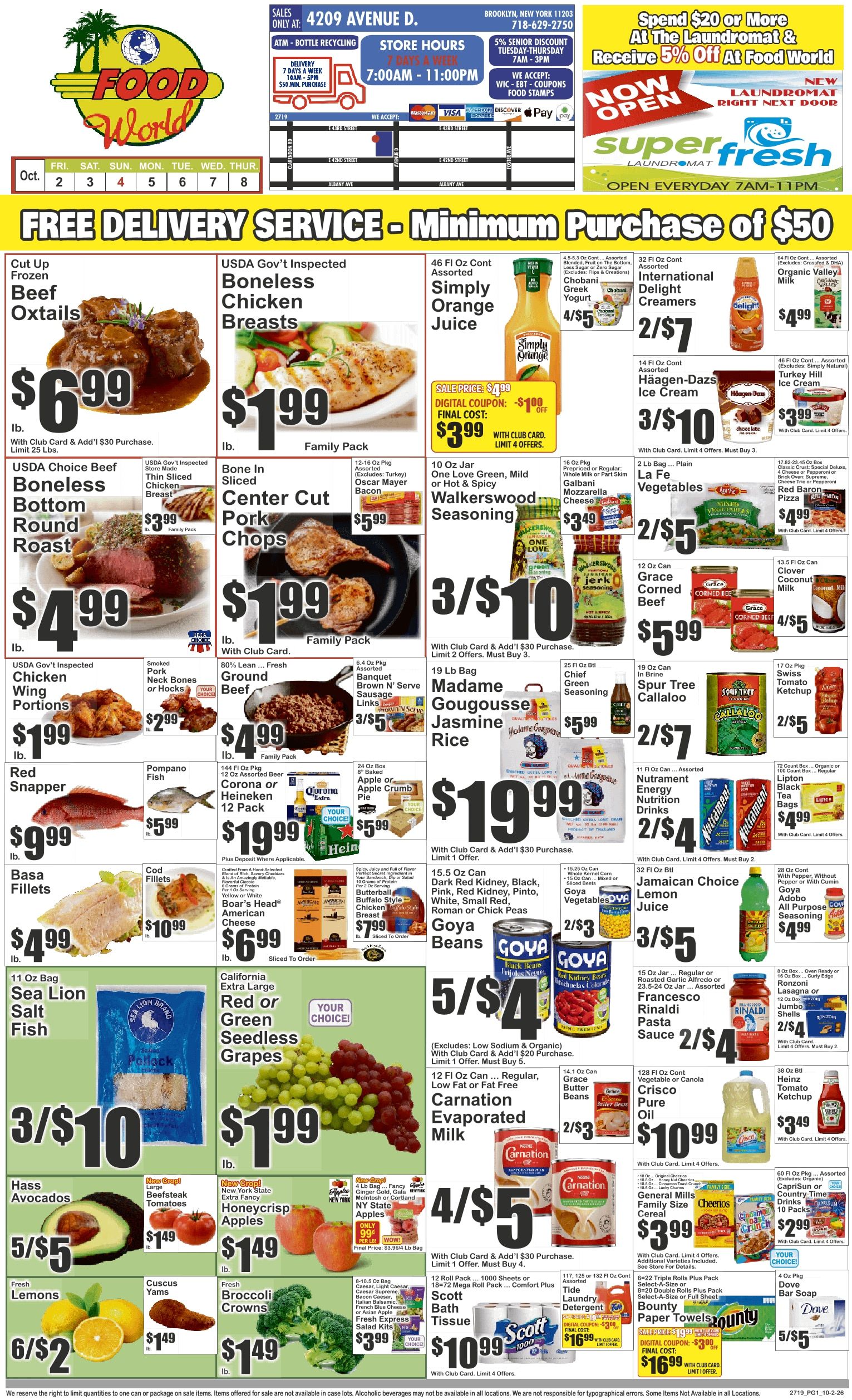 Food World Supermarket (4209 Avenue D, Brooklyn, NY) Key Food Weekly Ad October 2 - 8, 2026