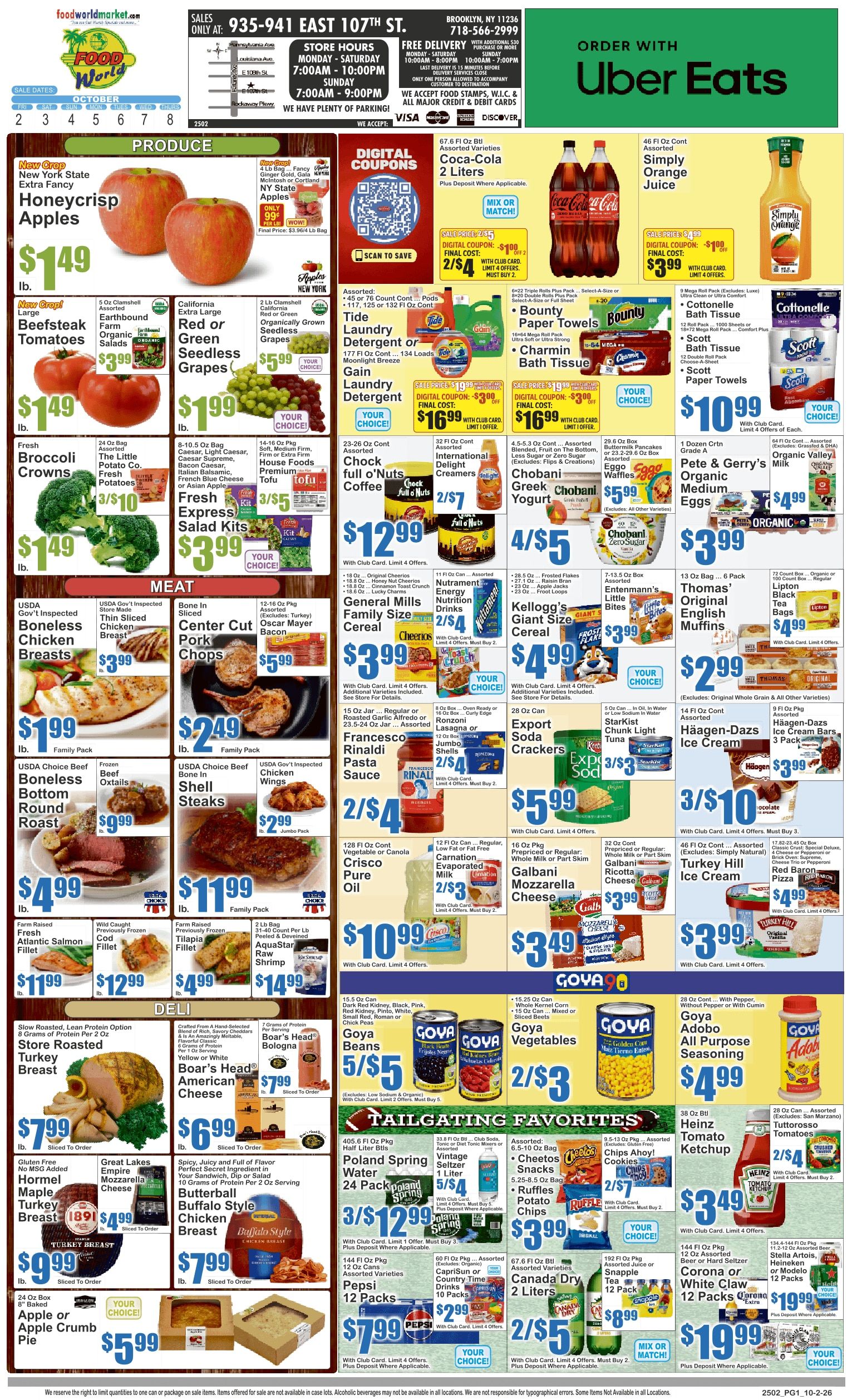 Food World Supermarket (935 East 107th Street, Brooklyn, NY) Key Food Weekly Ad October 2 - 8, 2026
