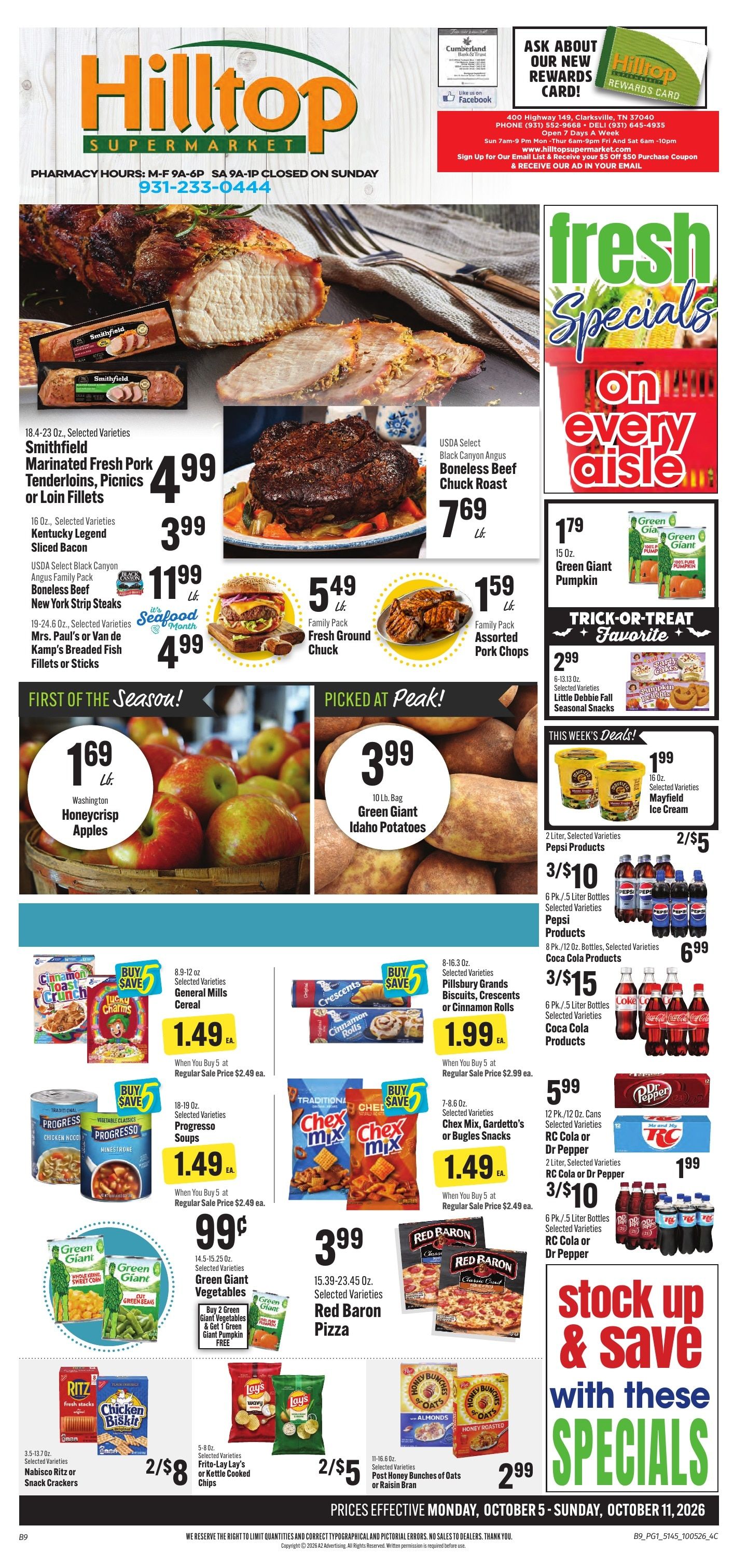 Hilltop Supermarket Weekly Ad October 5 - 11, 2026