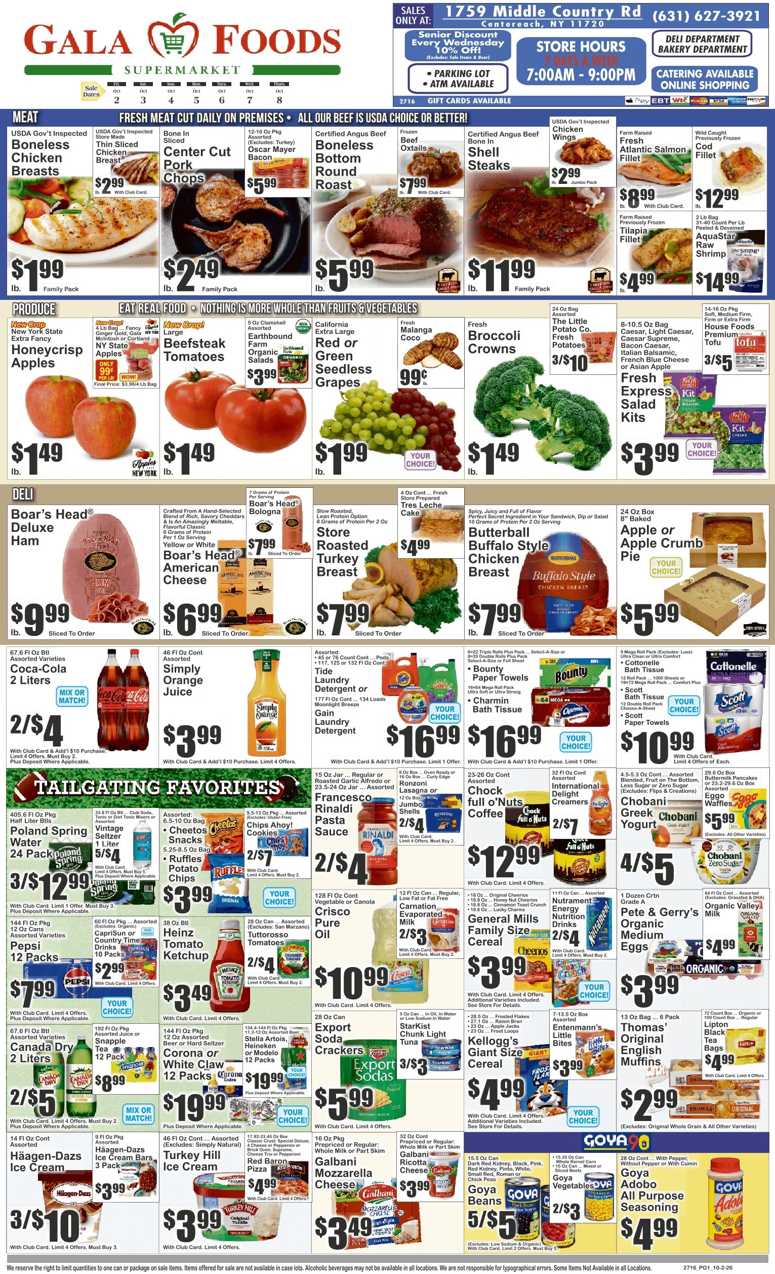 Gala Foods (1759 Middle Country Road, Unit 1, Centereach, NY) Key Food Weekly Ad October 2 - 8, 2026