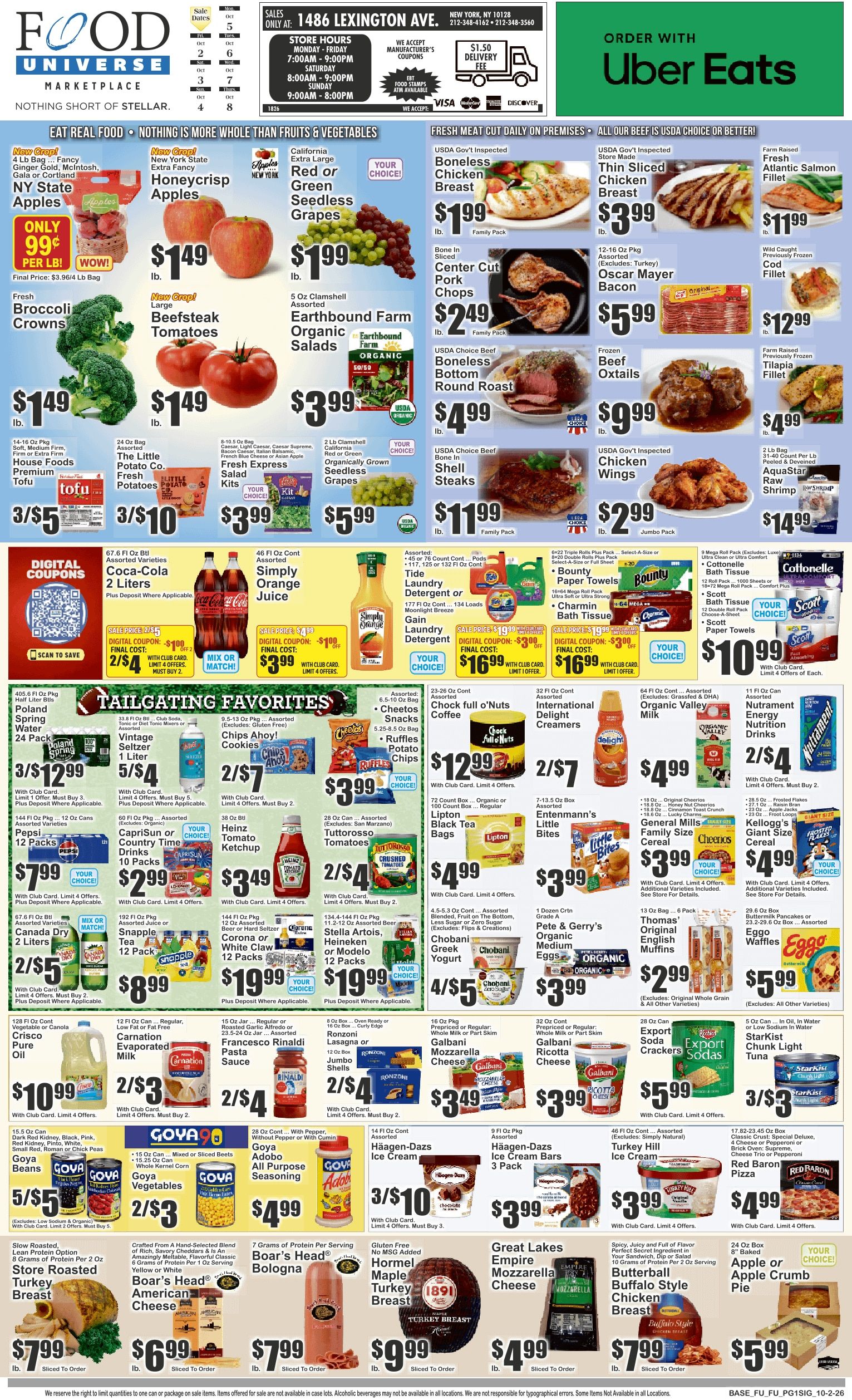 Food Universe (1486 Lexington Ave., New York, NY) Weekly Ad October 2 - 8, 2026