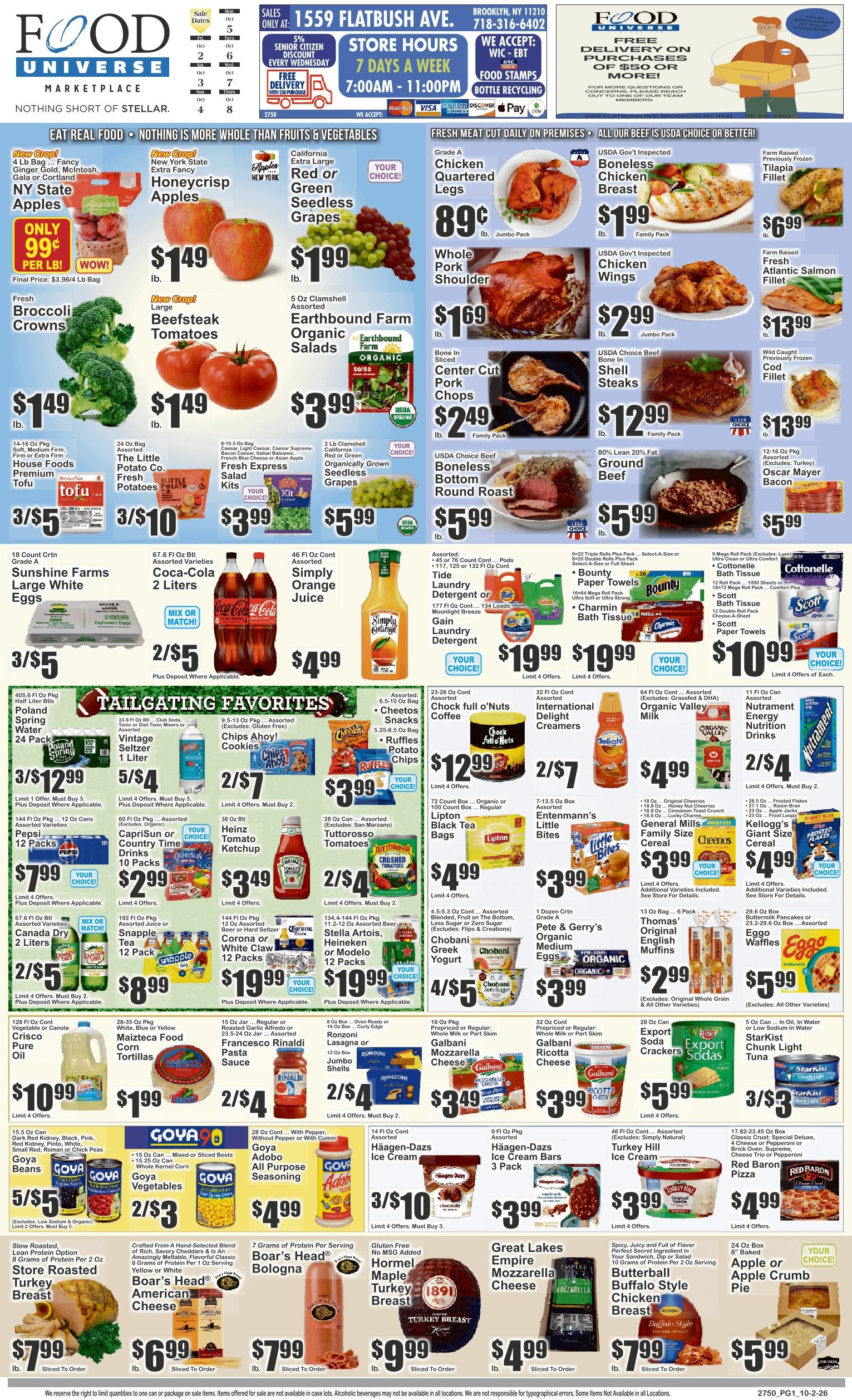 Food Universe (1559 Flatbush Avenue, Brooklyn, NY) Weekly Ad October 2 - 8, 2026