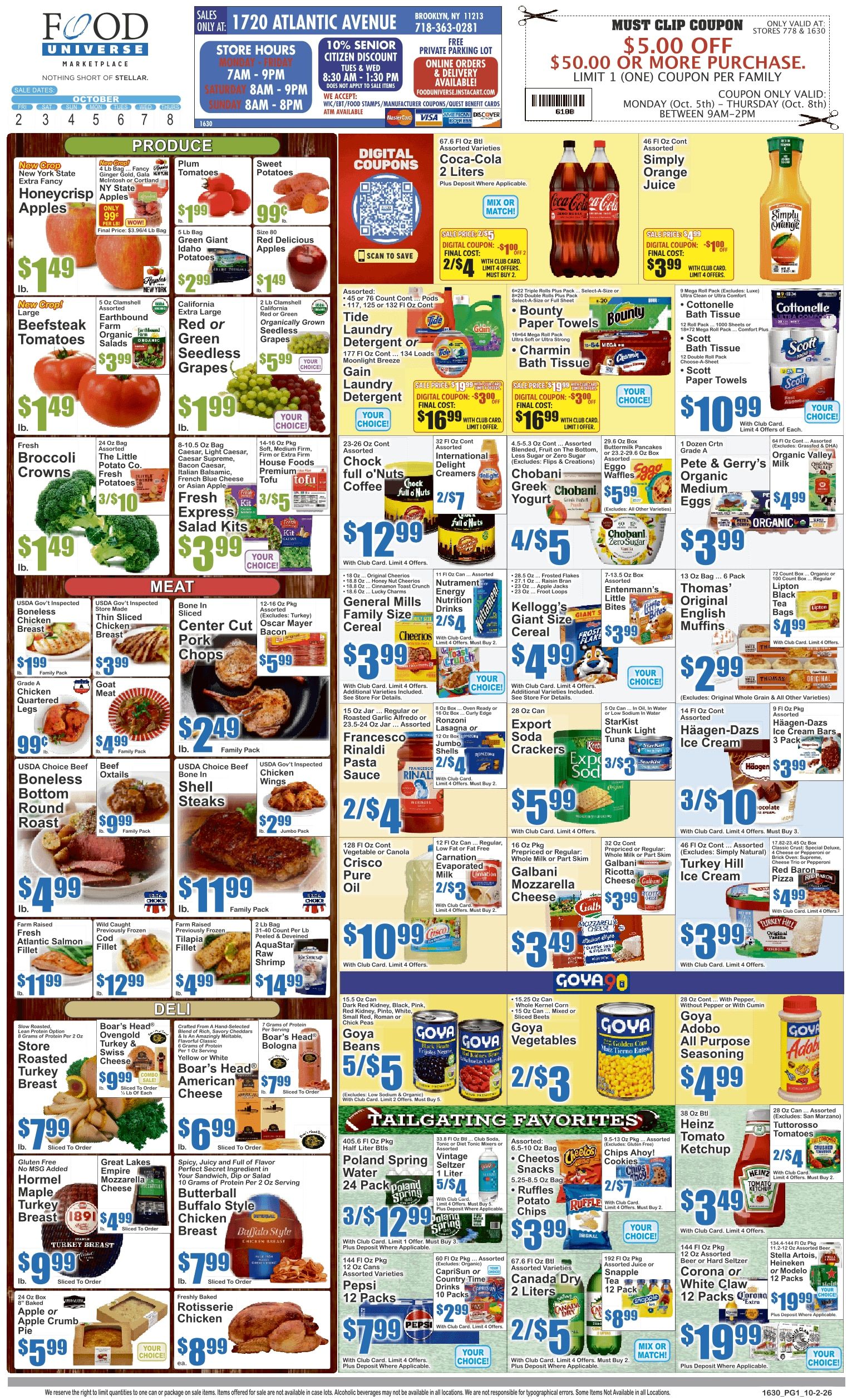 Food Universe (1720 Atlantic Ave., Brooklyn, NY) Weekly Ad October 2 - 8, 2026