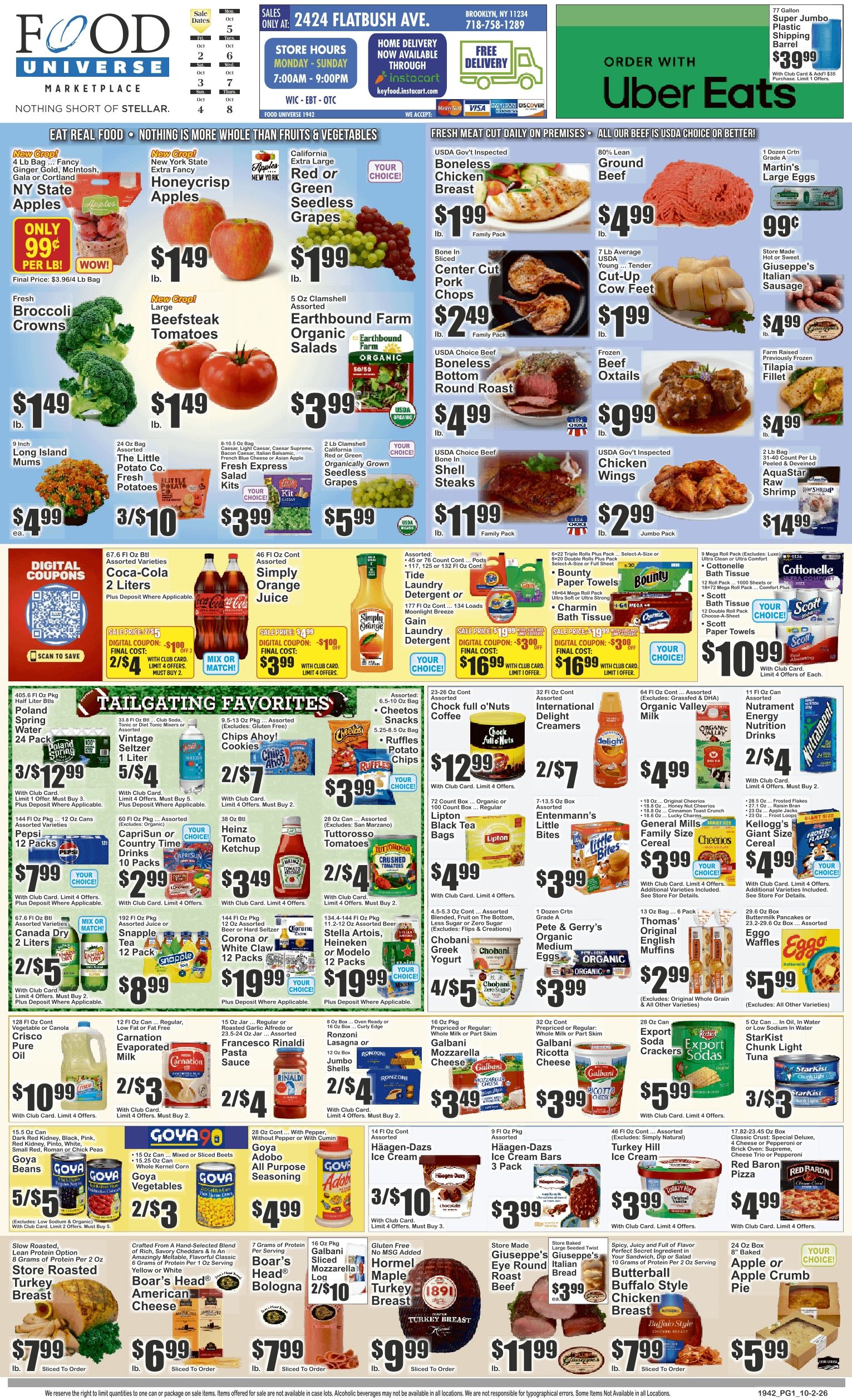Food Universe (2424 Flatbush Ave., Brooklyn, NY) Weekly Ad October 2 - 8, 2026