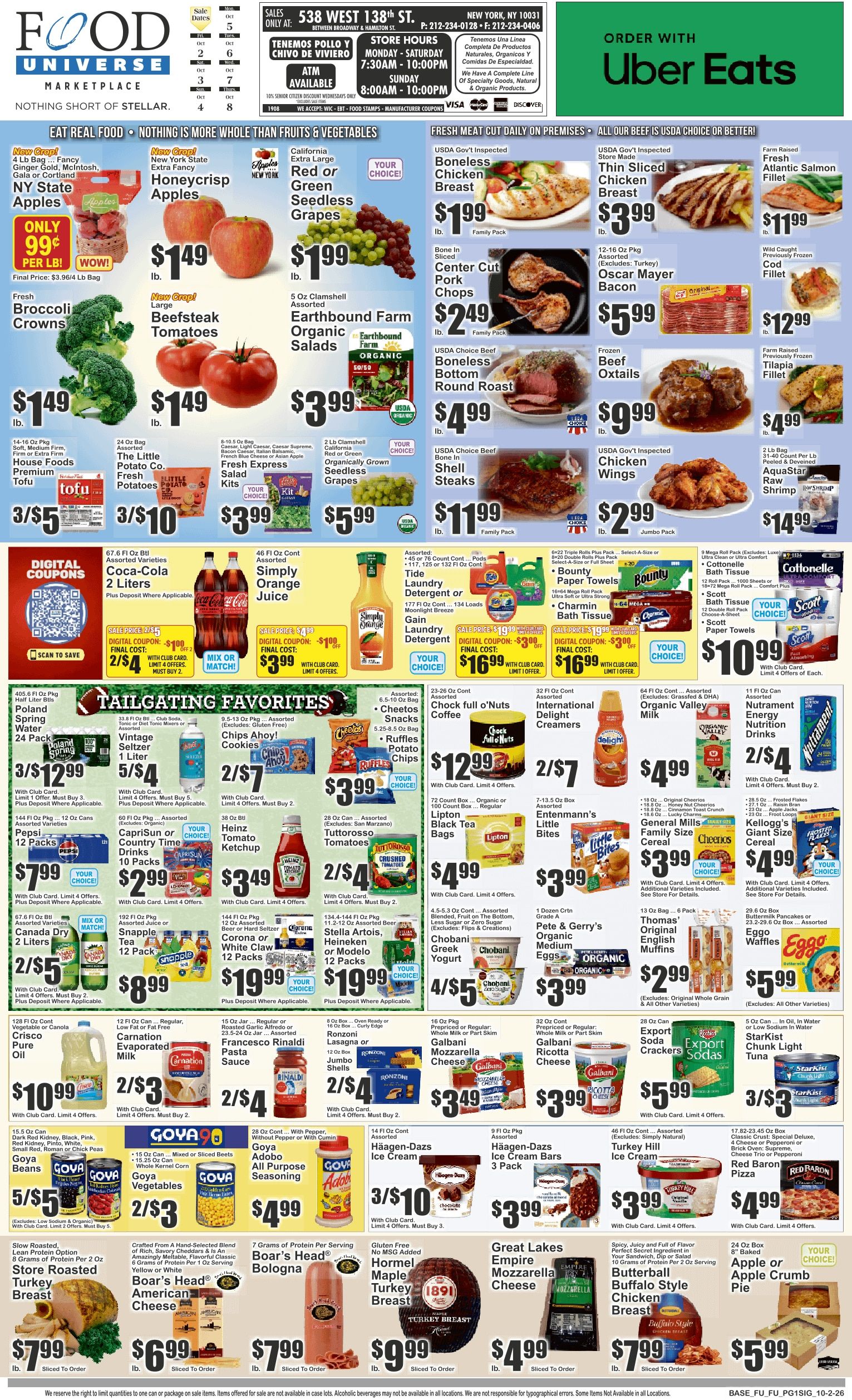 Food Universe (538 W. 138th St., New York, NY) Weekly Ad October 2 - 8, 2026