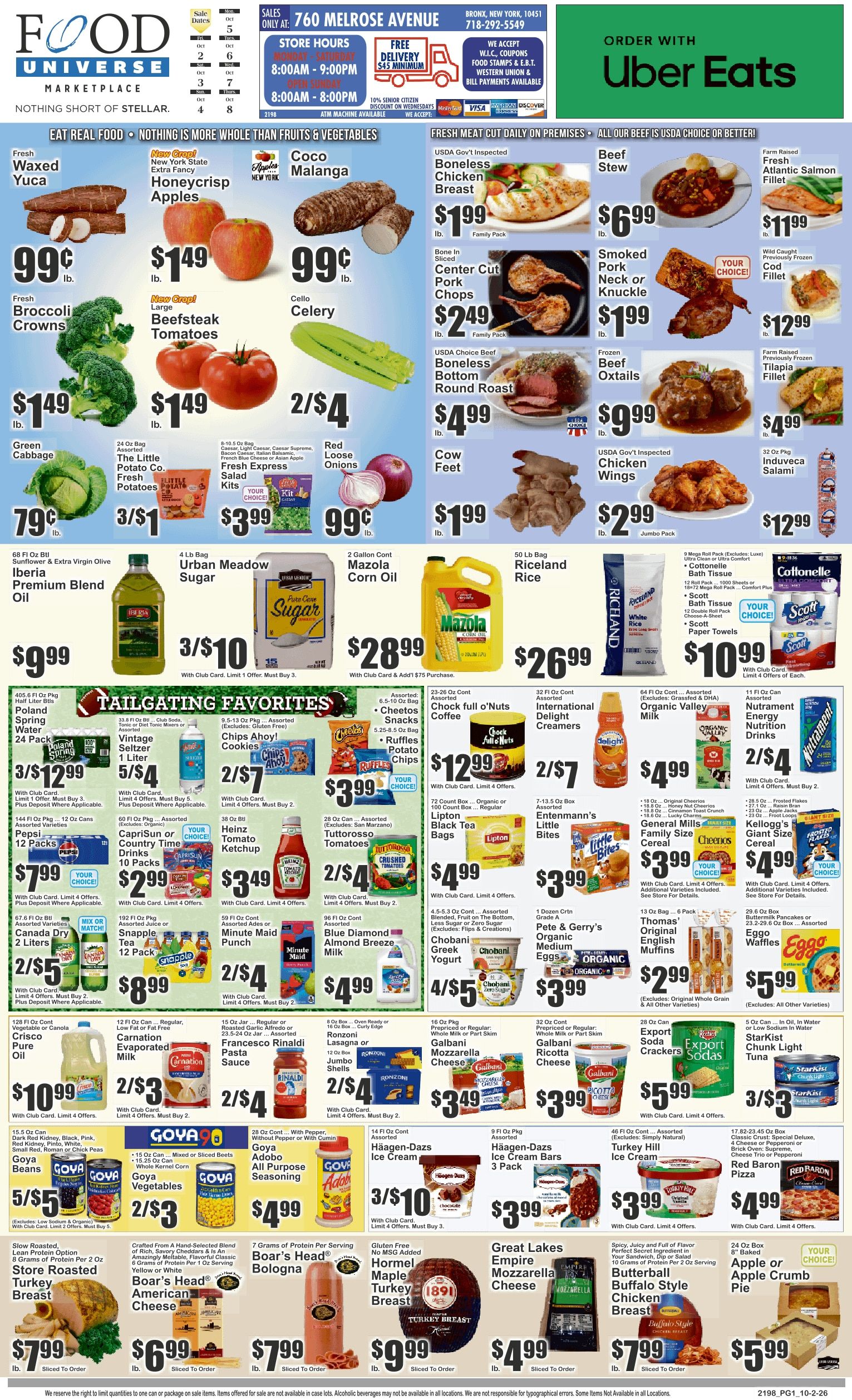 Food Universe (760 Melrose Ave., Bronx, NY) Weekly Ad October 2 - 8, 2026