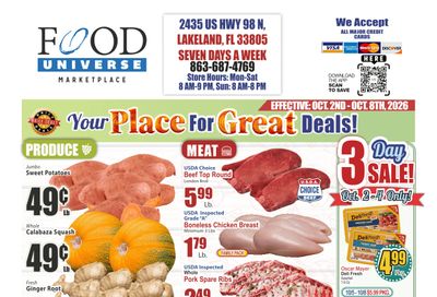 Food Universe (Lakeland, FL) Weekly Ad October 2 - 8, 2026