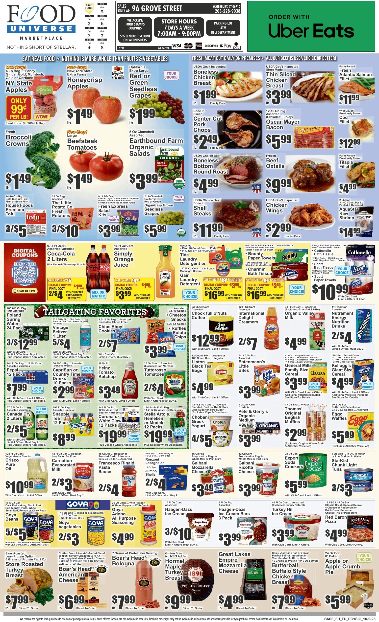Food Universe (Waterbury, CT) Weekly Ad October 2 - 8, 2026