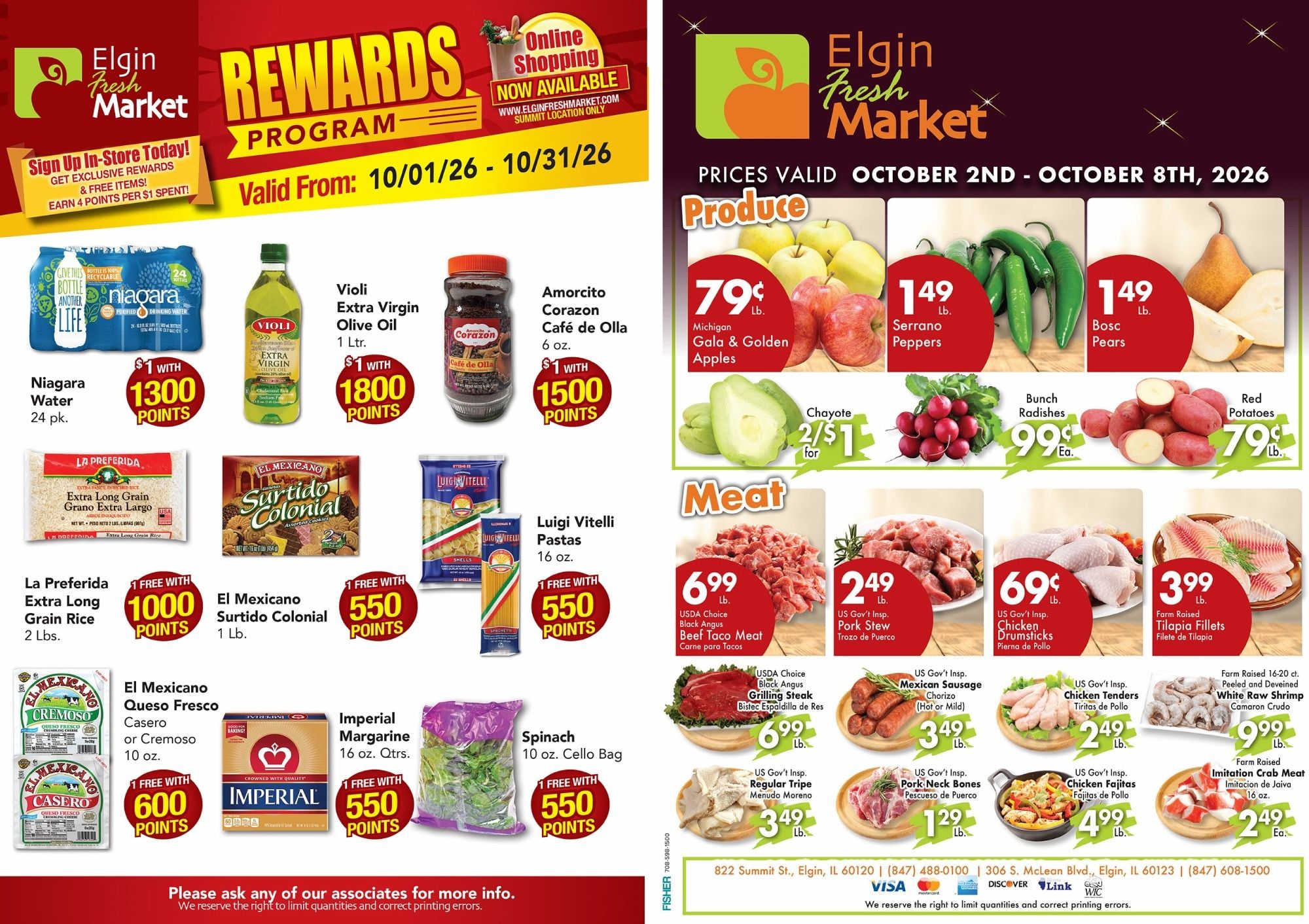 Elgin Fresh Market Weekly Ad October 2 - 8, 2026