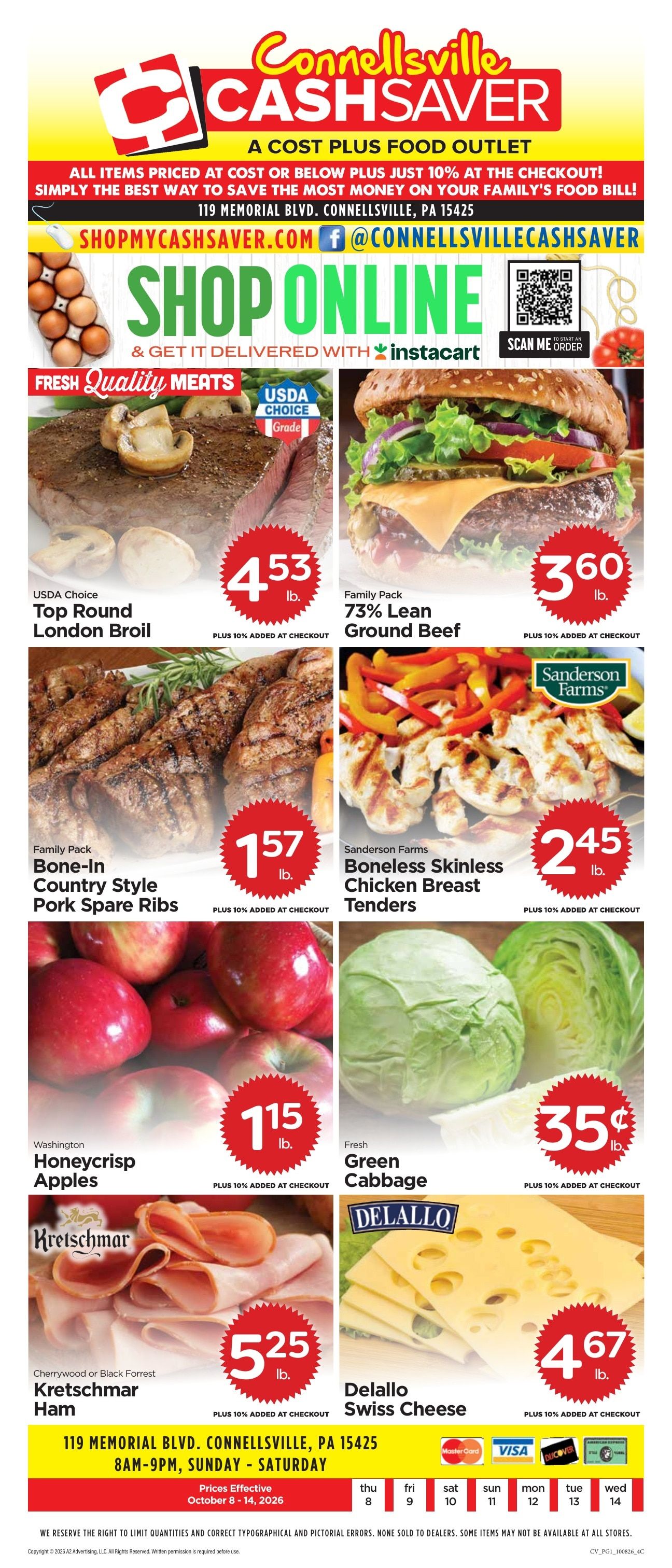Cash Saver Connellsville Weekly Ad October 8 - 14, 2026