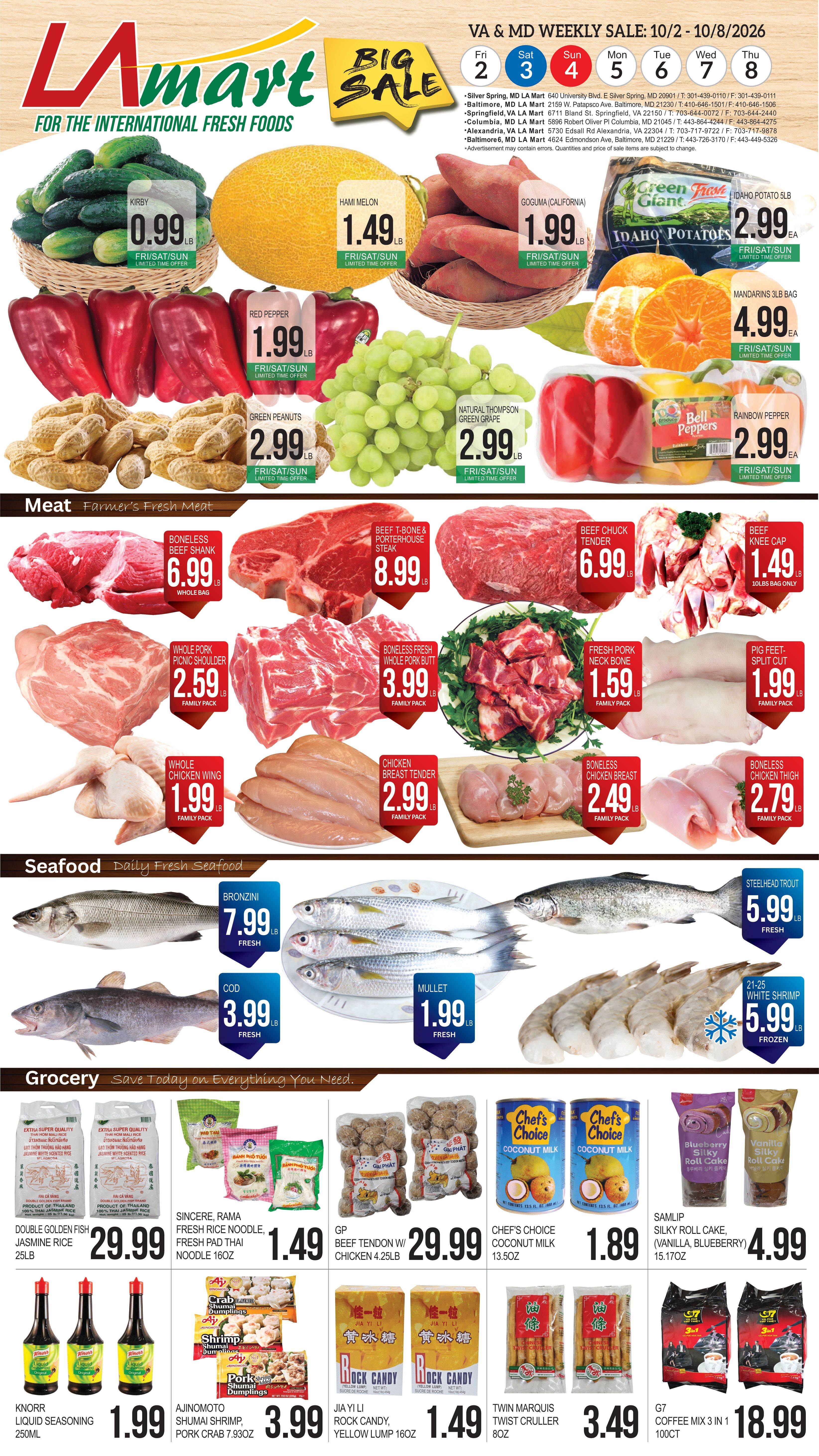 LA Mart English Weekly Ad October 2 - 8, 2026