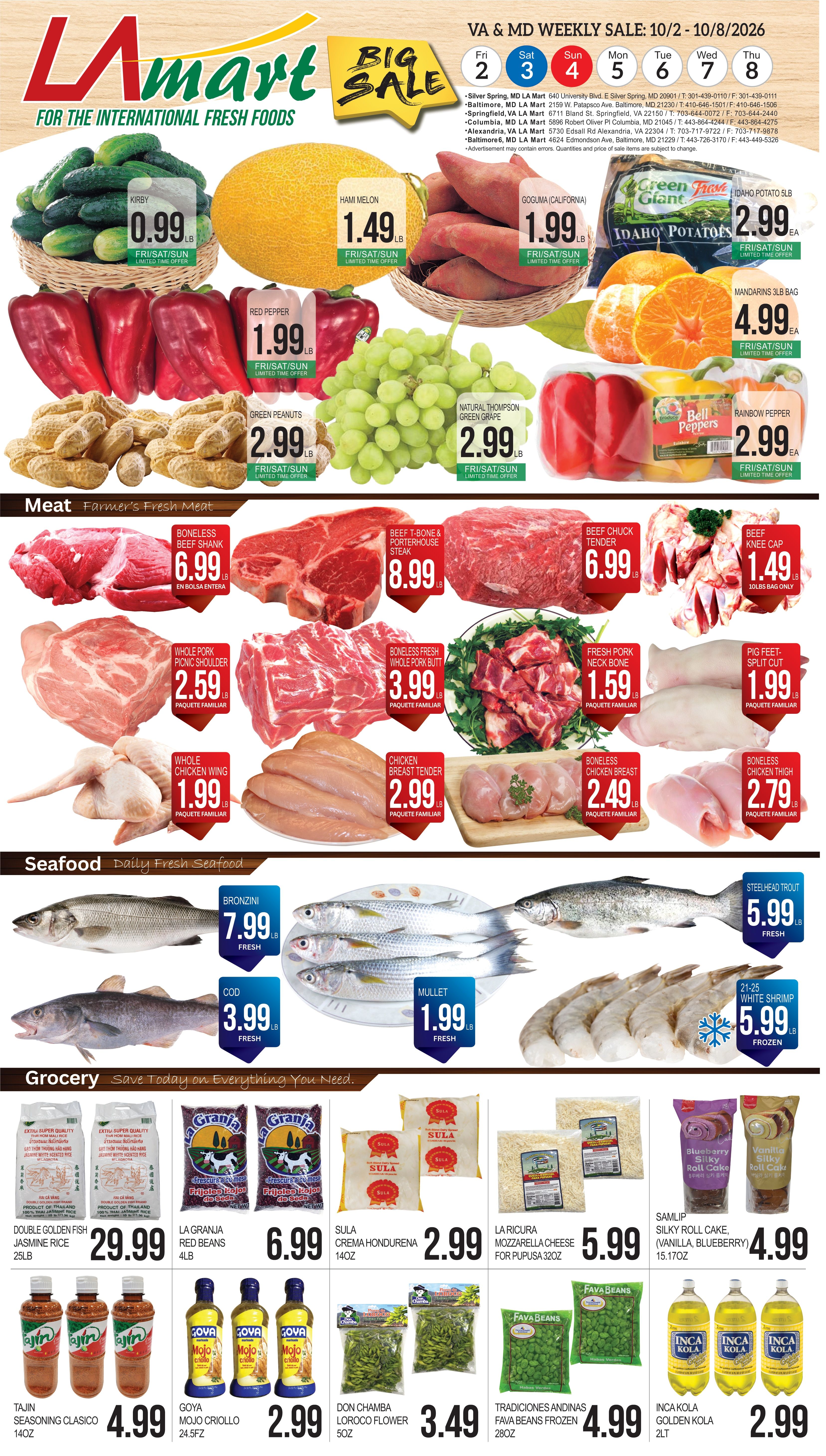 LA Mart Hispanic Weekly Ad October 2 - 8, 2026