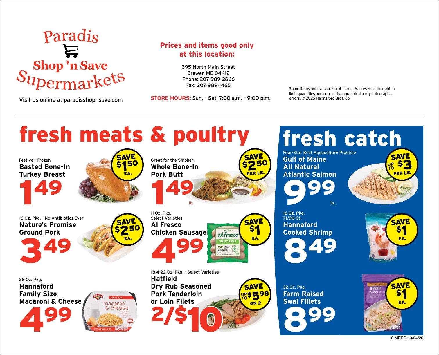 Paradis Shop'n Save Weekly Ad October 4 - 10, 2026