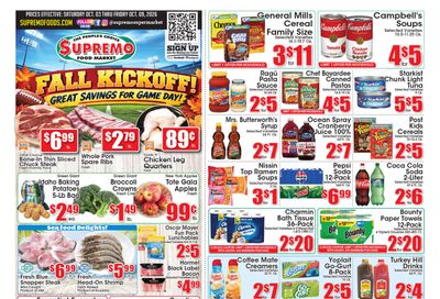 Supremo Food Markets Weekly Ad October 3 - 9, 2026