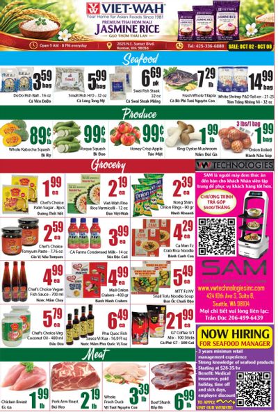 Viet Wah Supermarket Weekly Ad October 2 - 8, 2026