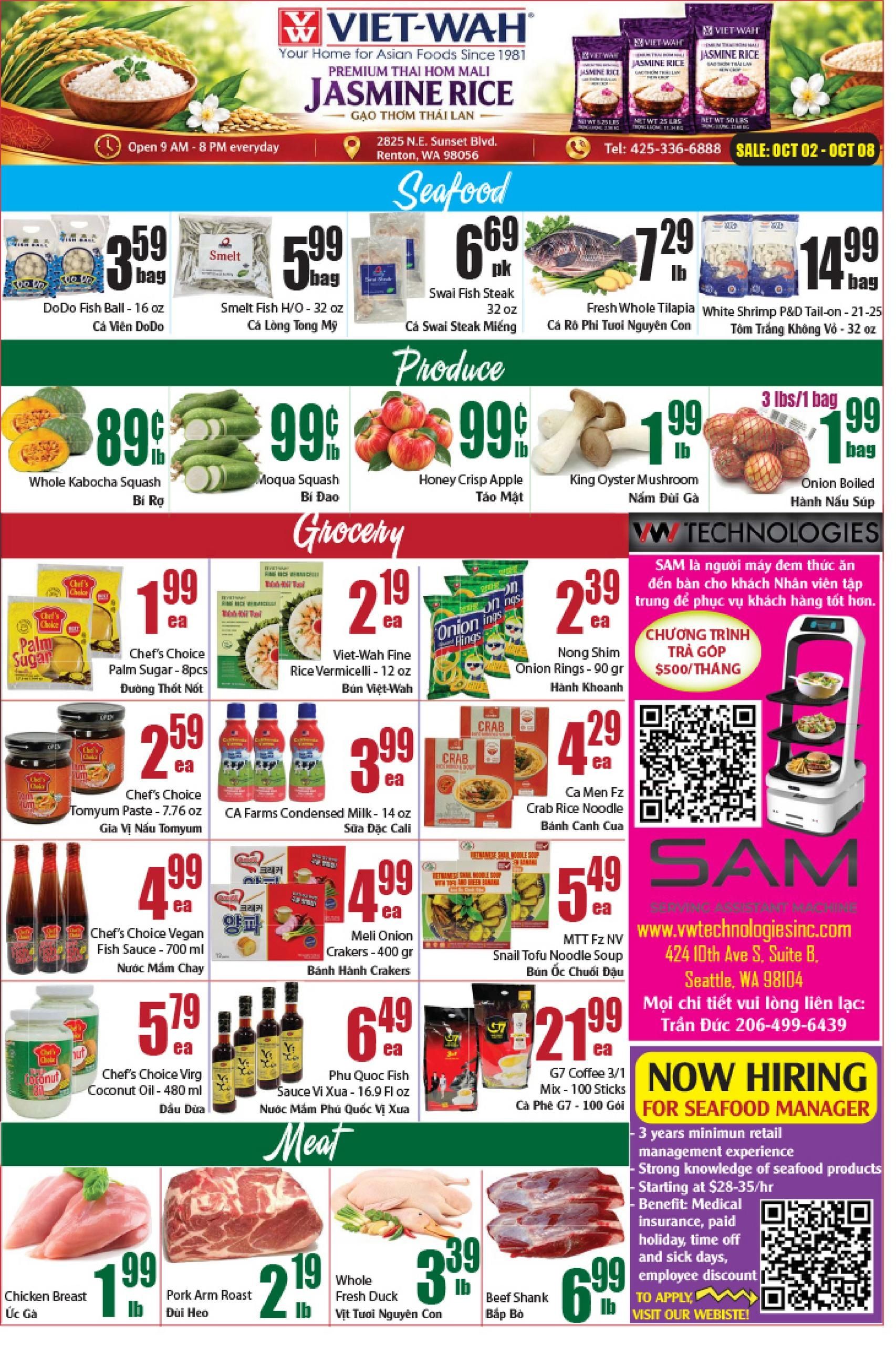 Viet Wah Supermarket Weekly Ad October 2 - 8, 2026
